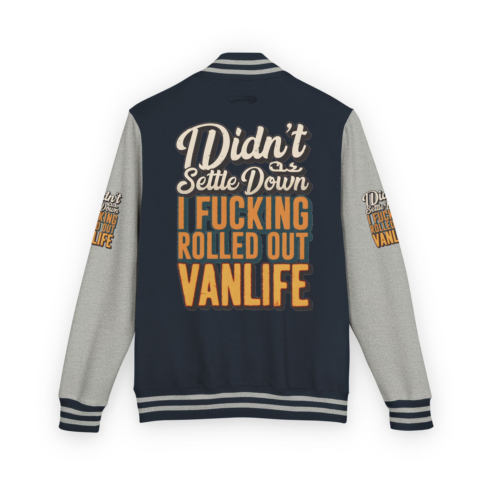 11934062244558523963_2048-1.jpeg Unisex Heavyweight Letterman Jacket — "Dind´t Settle Down" Design F**K-Line