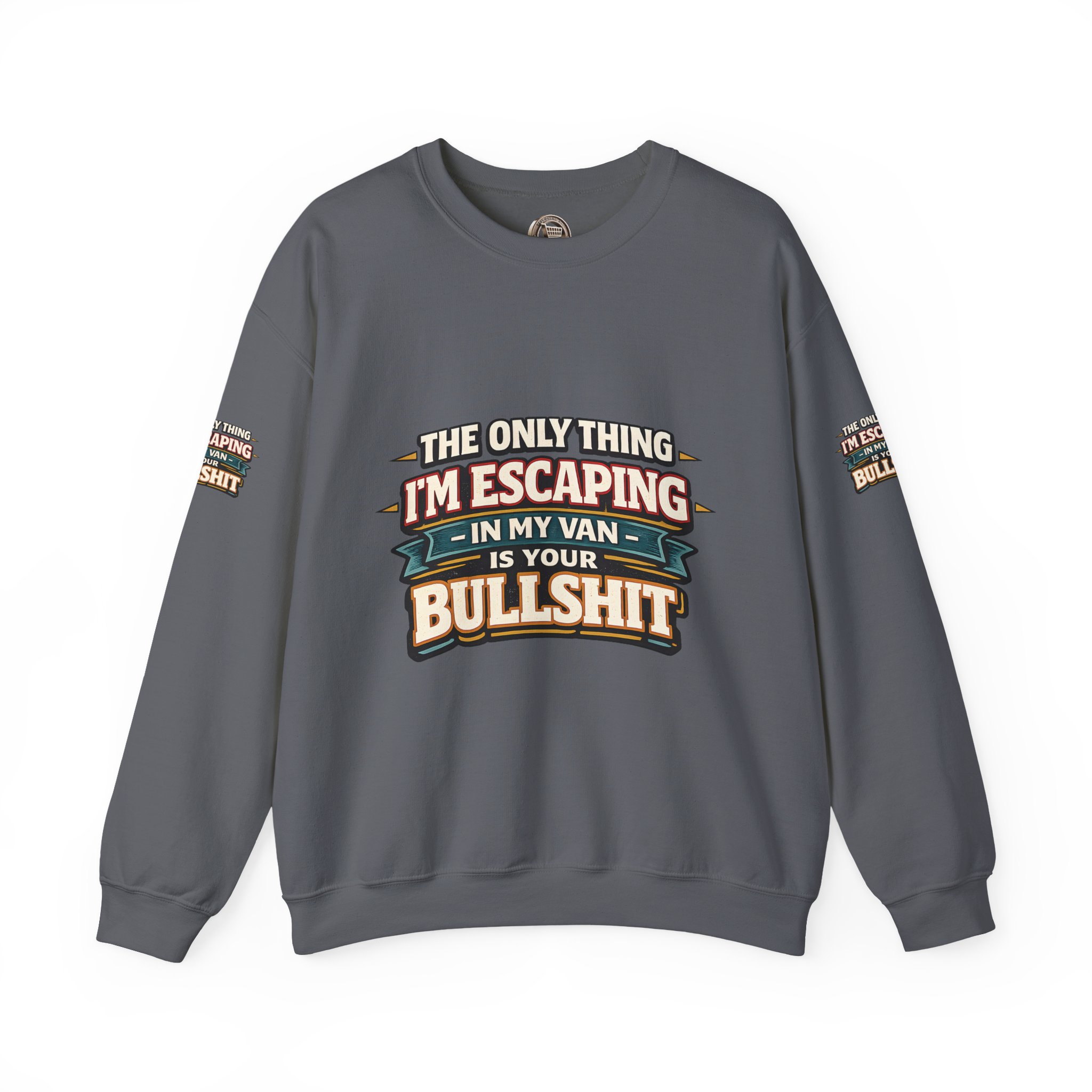 Unisex Heavy Blend™ Crewneck Sweatshirt — "The Only Thing I´m Escaping" Design F**K-Line