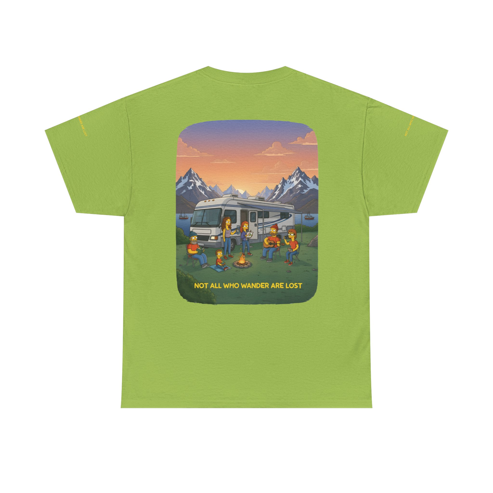 Unisex Heavy Cotton Tee — "Not All Who Wander Are Lost" Design Sitcom-Line