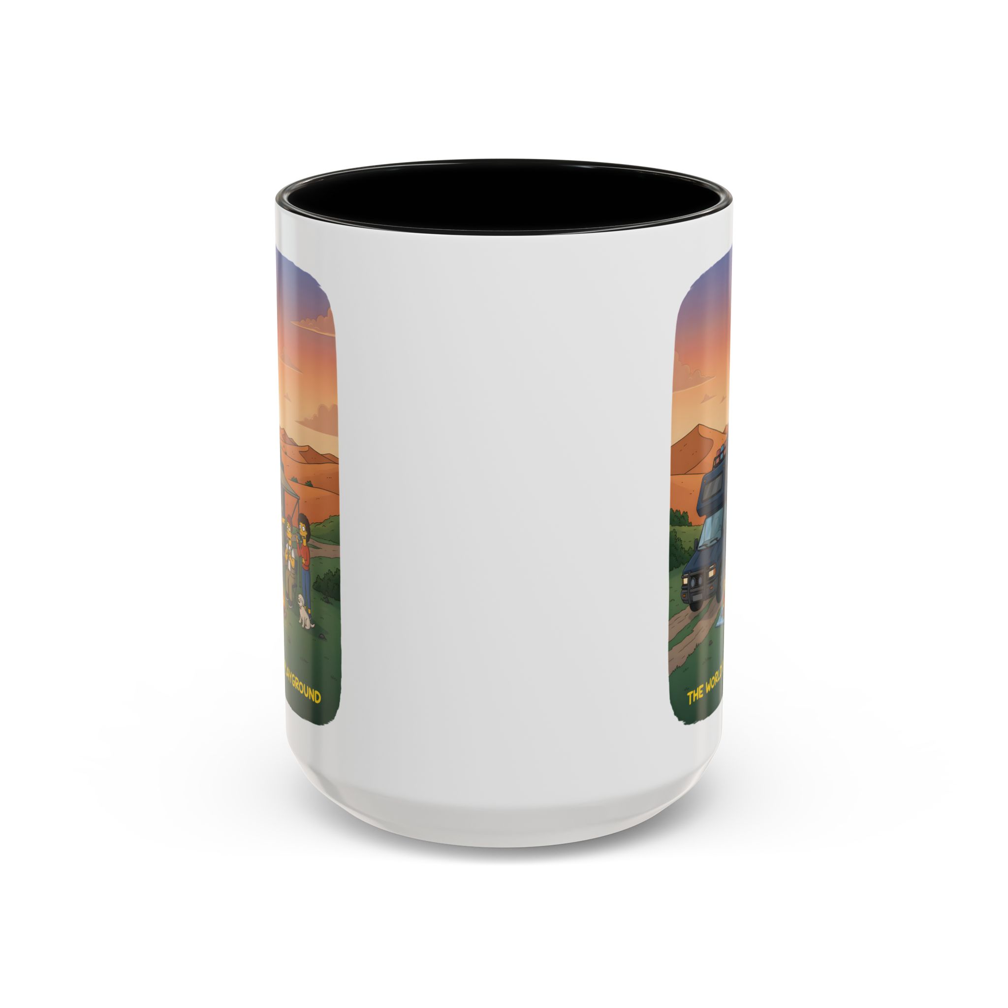 Accent Coffee Mug (11, 15oz) — "The World Is Your playground" Design Sitcom-Line
