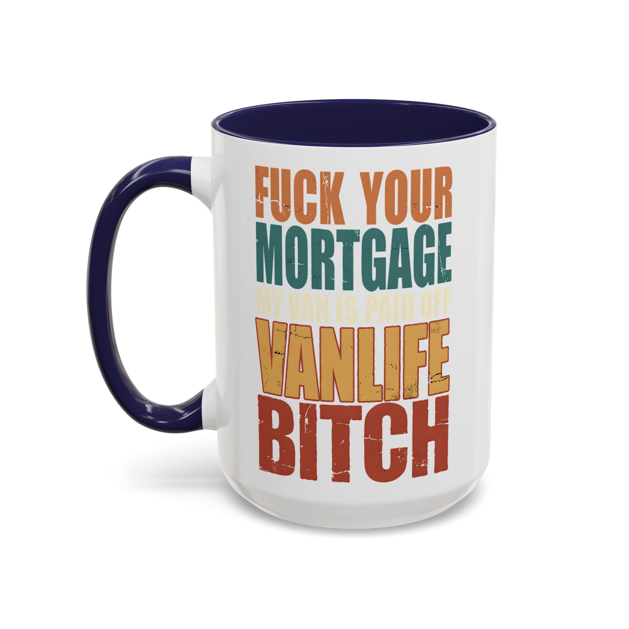 Accent Coffee Mug (11, 15oz) — "Fuck Your Mortgage" Design F**K-Line