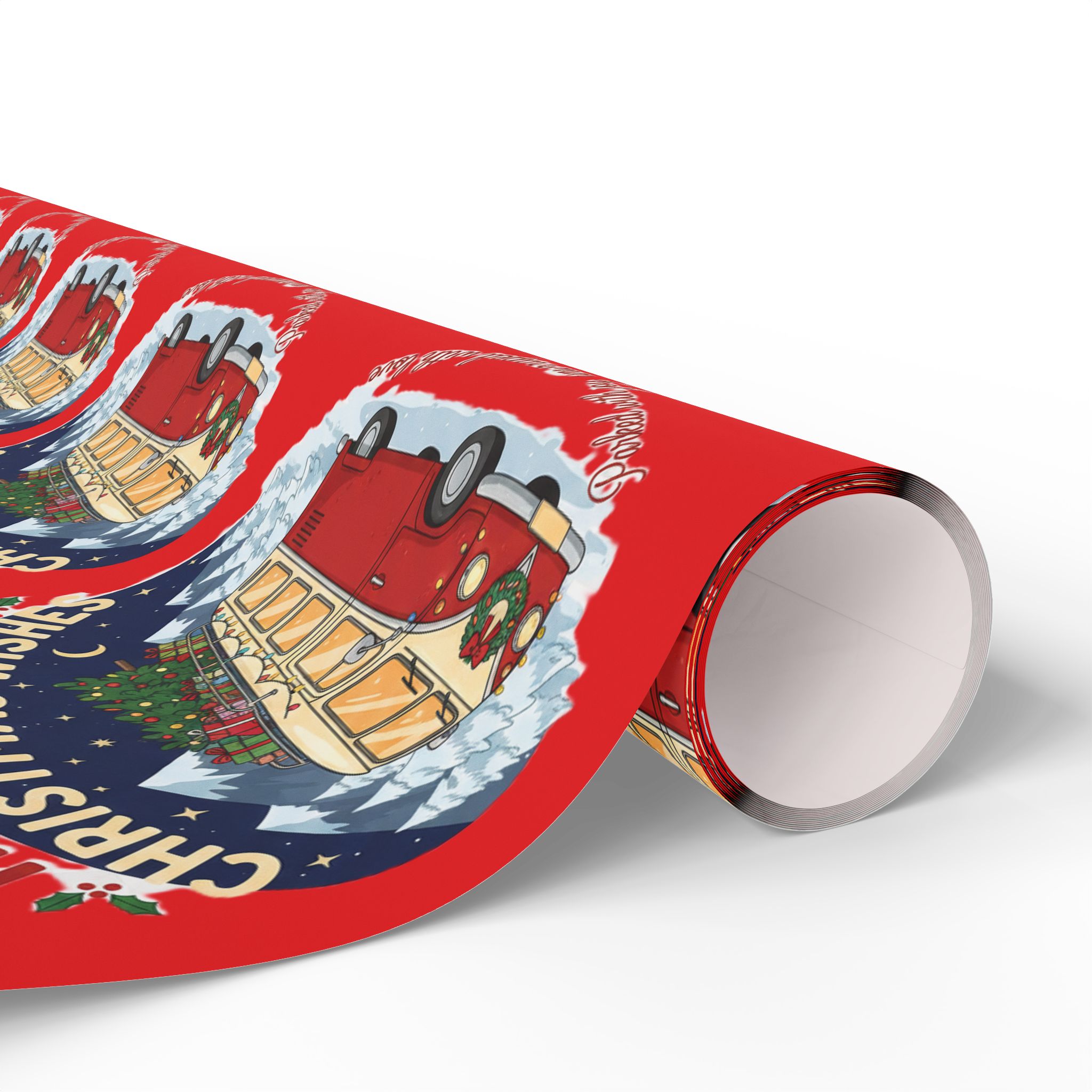 Christmas Camper Wrapping Paper - Retro RV Holiday Gift Wrap