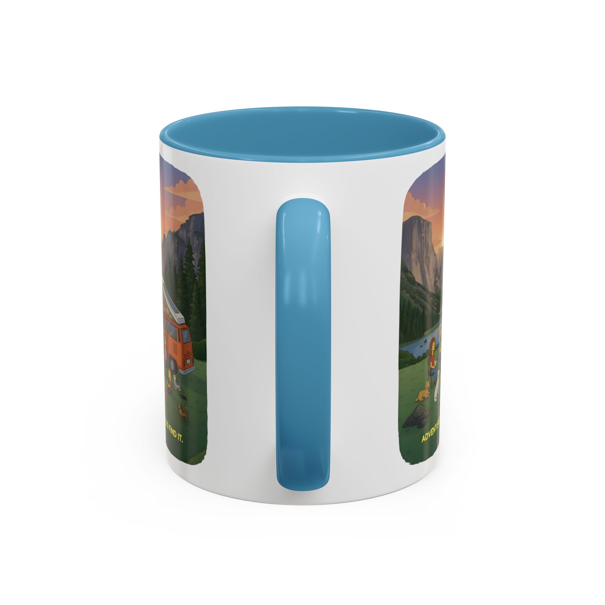Accent Coffee Mug (11, 15oz) — "Adventure Awaits-Go Find It"" Design Sitcom-Line