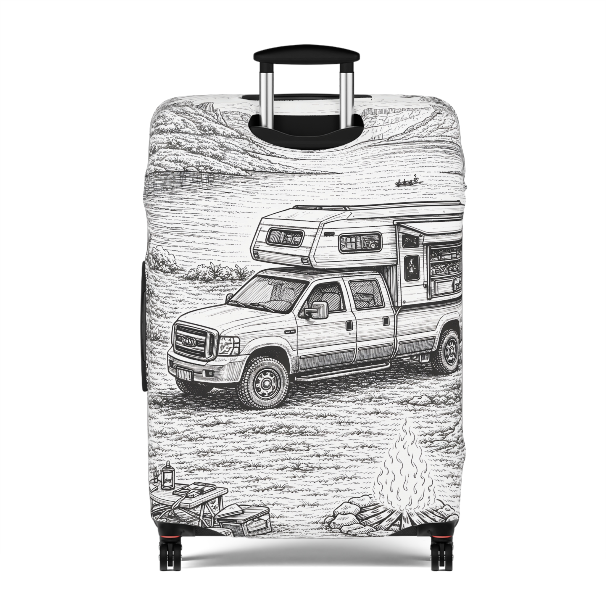 11980078017719877870_2048.jpeg Luggage Cover — Adventure Camper Sketch Travel Suitcase