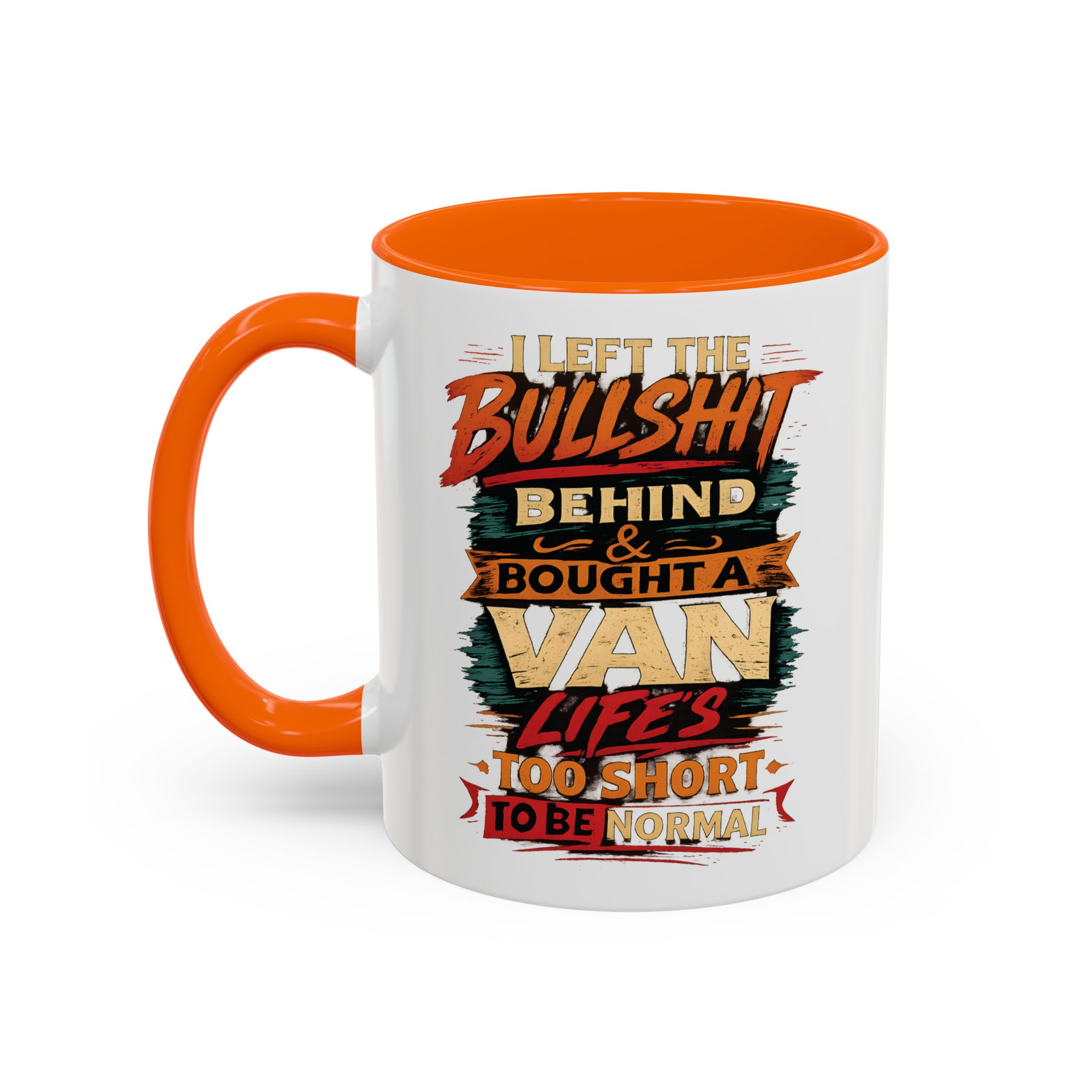 Accent Coffee Mug (11, 15oz) — "I Left The Bullshit" Design F**K-Line