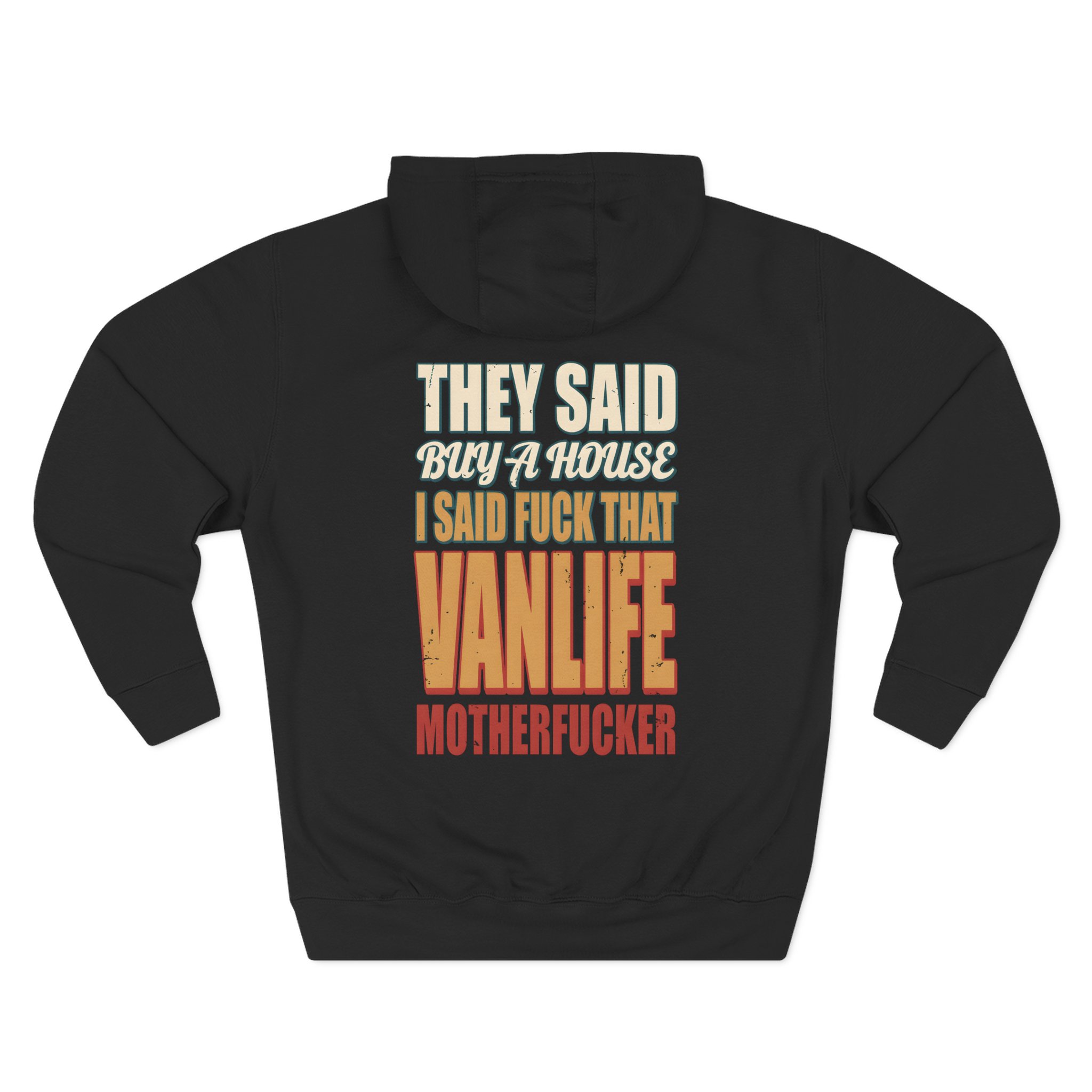 11988631893415953067_2048.jpeg Three-Panel Fleece Hoodie - "They Said Buy A House" Design F**K-Line