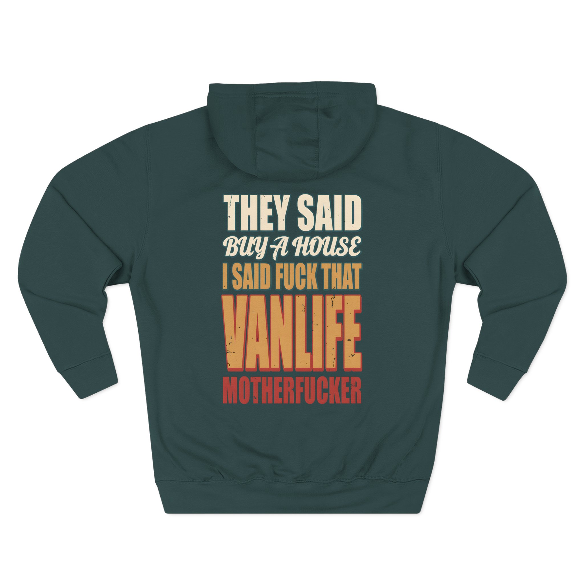 11989909684696917533_2048.jpeg Three-Panel Fleece Hoodie - "They Said Buy A House" Design F**K-Line