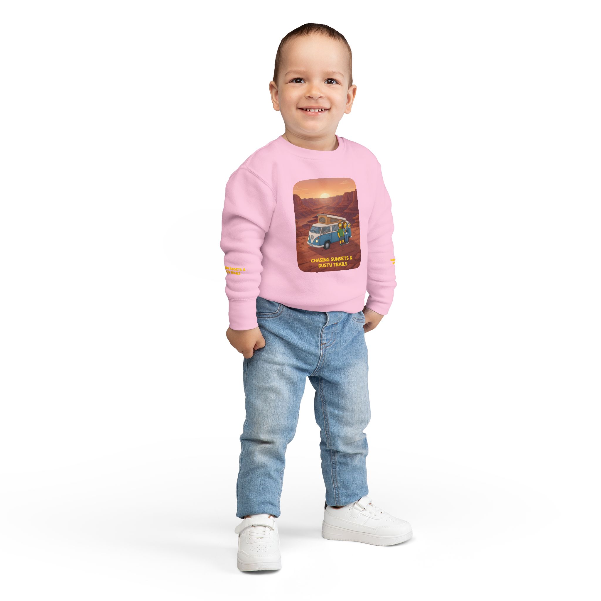Toddler Sweatshirt - "Chasing Sunsets And Dusty Trails" (Design Sitcom-Line)
