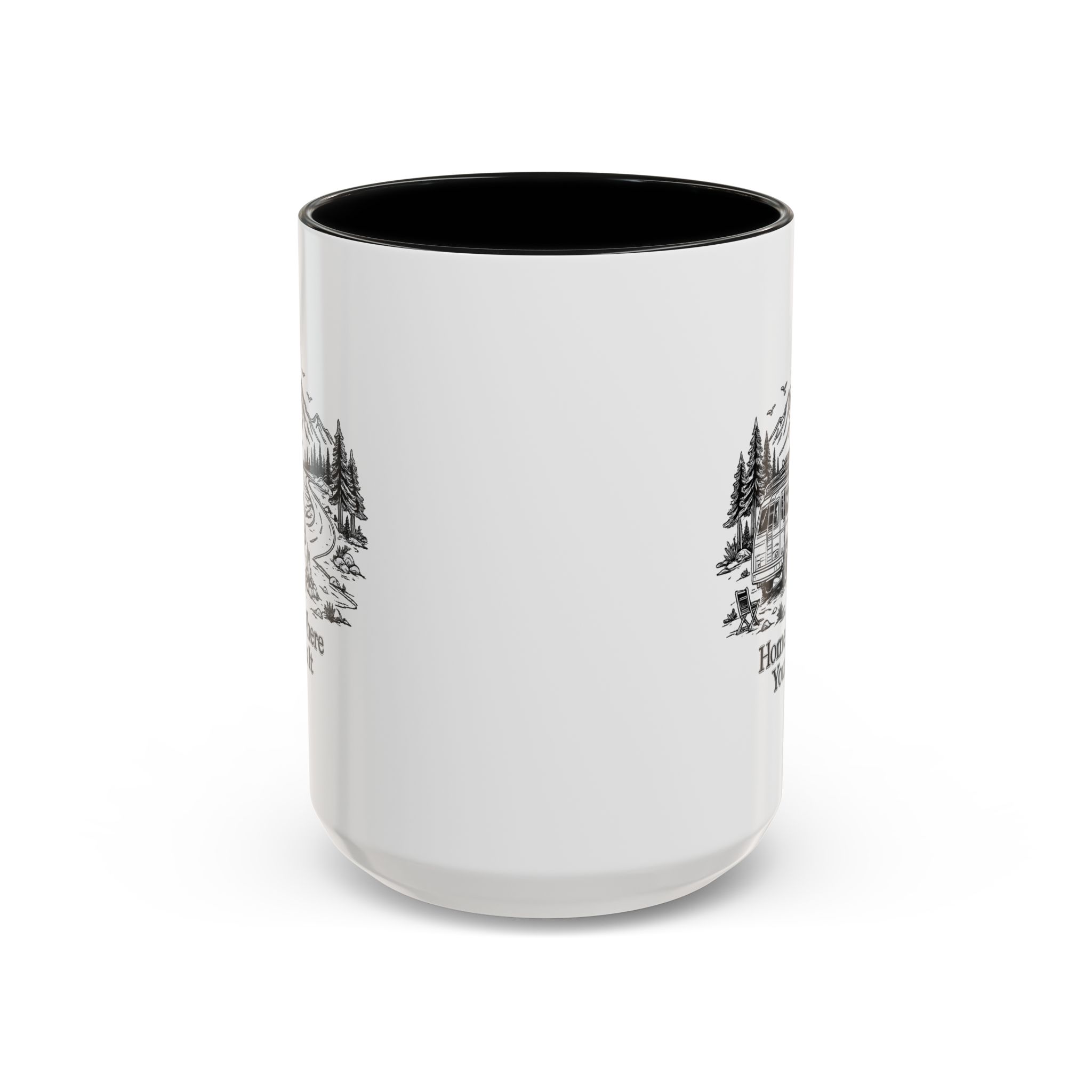 Accent Coffee Mug (11, 15oz) — "Home Is Where You Park It" Design Minimal-Line