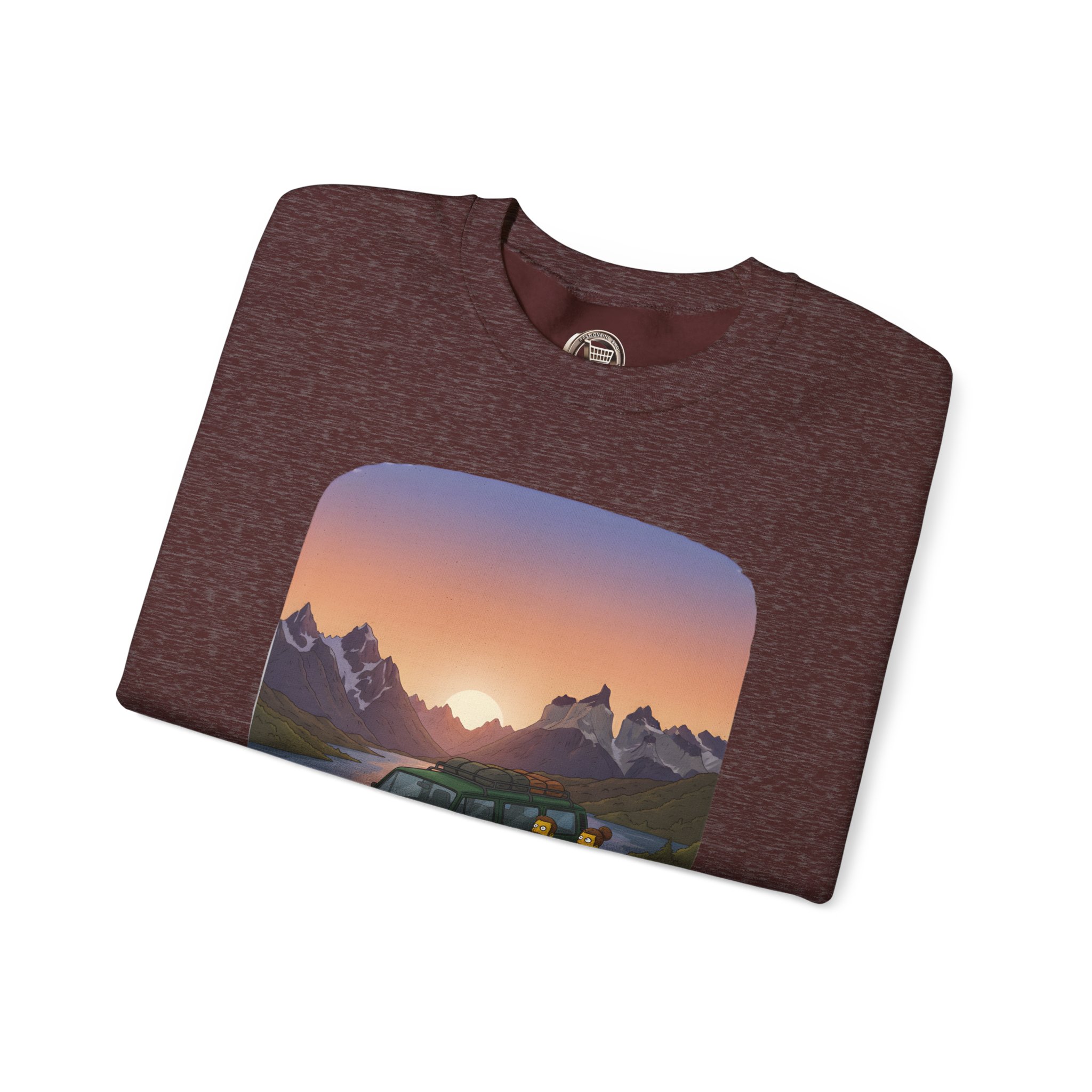 Unisex Heavy Blend™ Crewneck Sweatshirt — "Adventure Awaits-Go Find It" Design Sitcom-Line