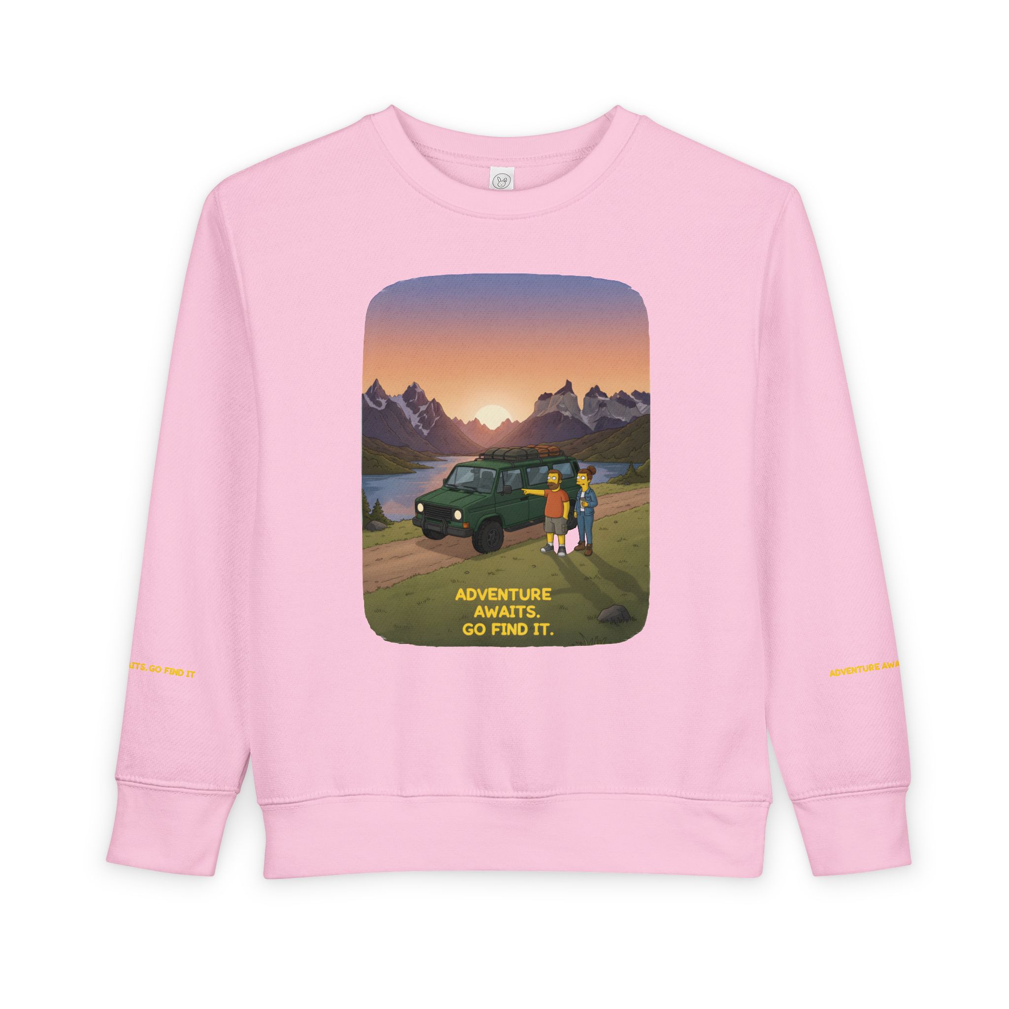 Toddler Sweatshirt - "Adventure Awaits-Go Find It" (Design Sitcom-Line)