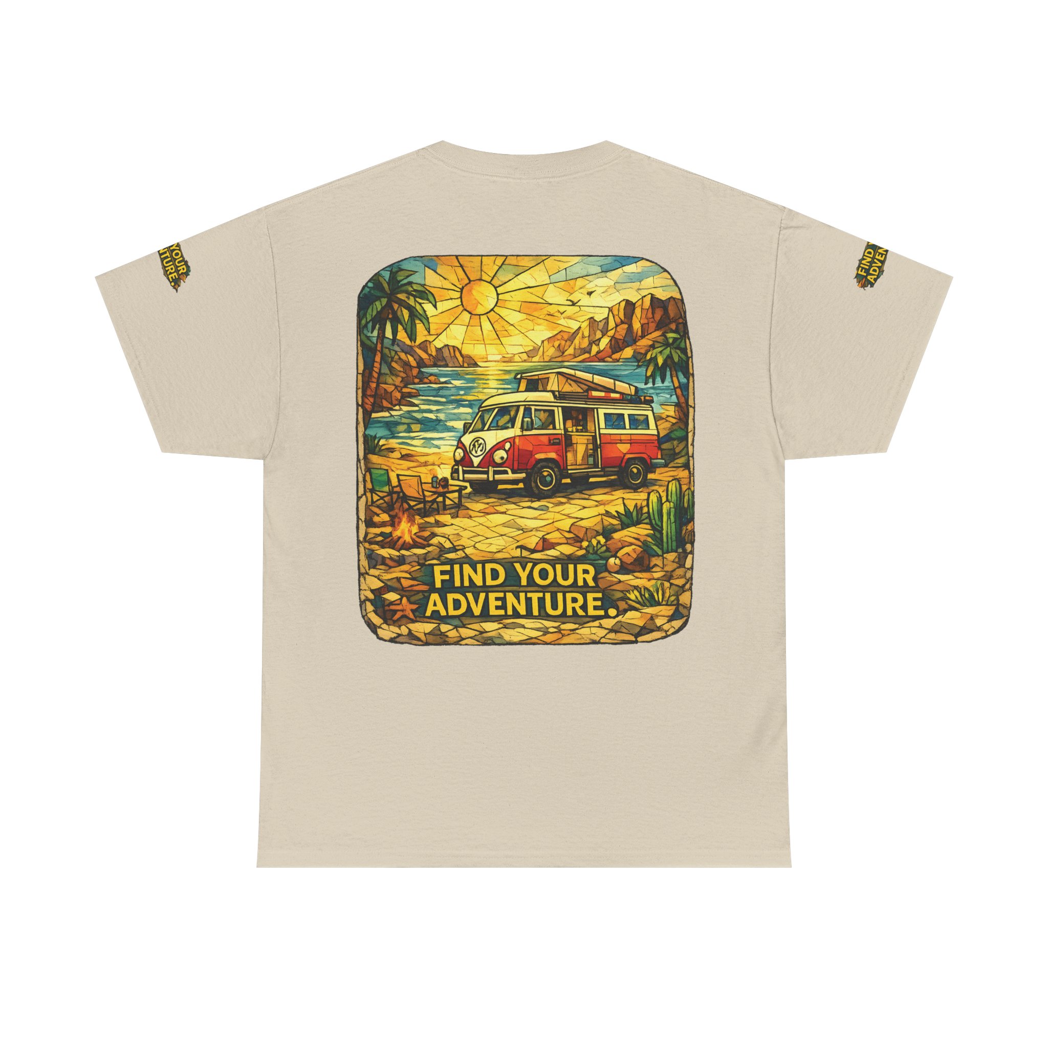 Unisex Heavy Cotton Tee — "Find Your Adventure" Design Cubic-Line