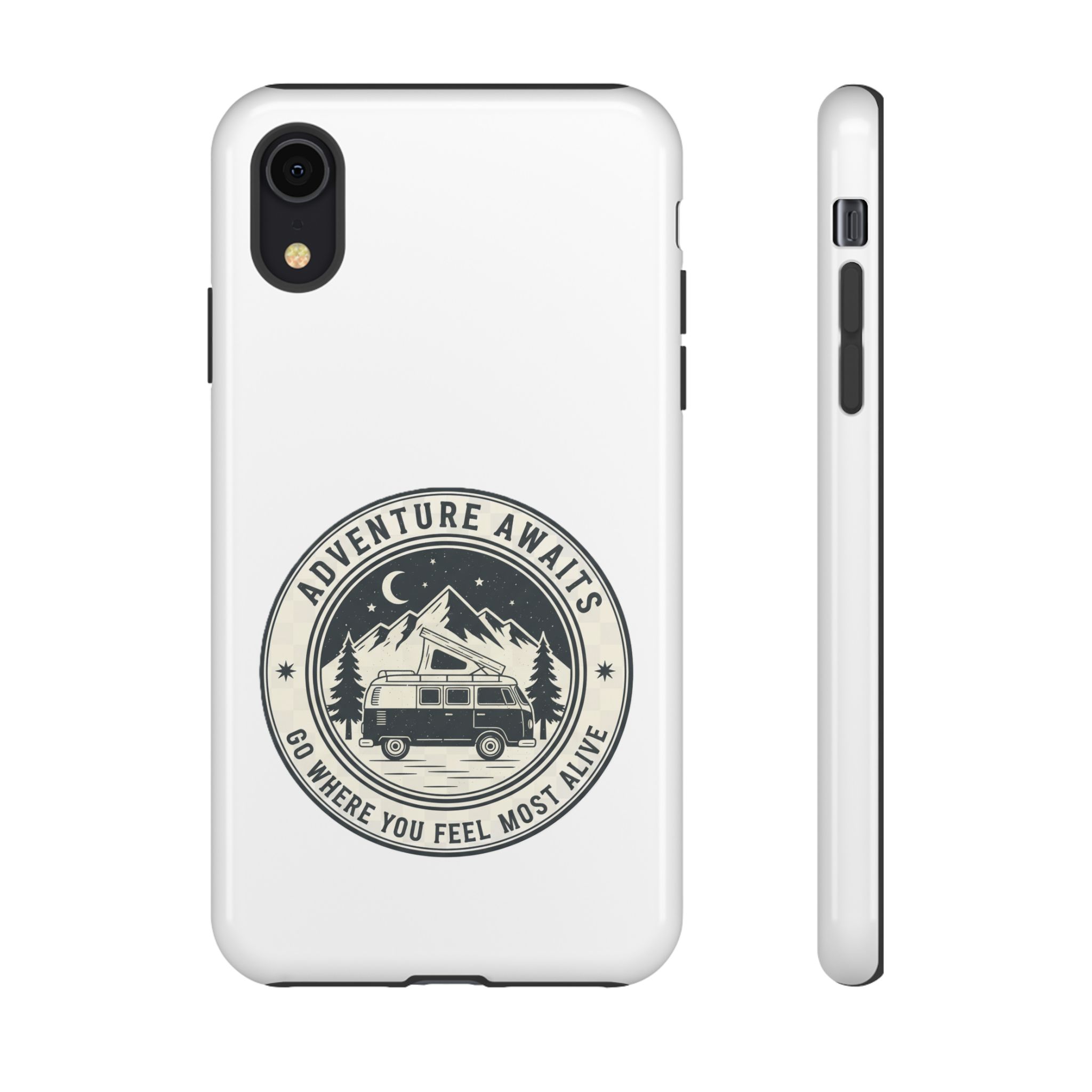 Phone Case — "Adventure Awaits-Go Where You Feel Most Alive" Camper Van Design