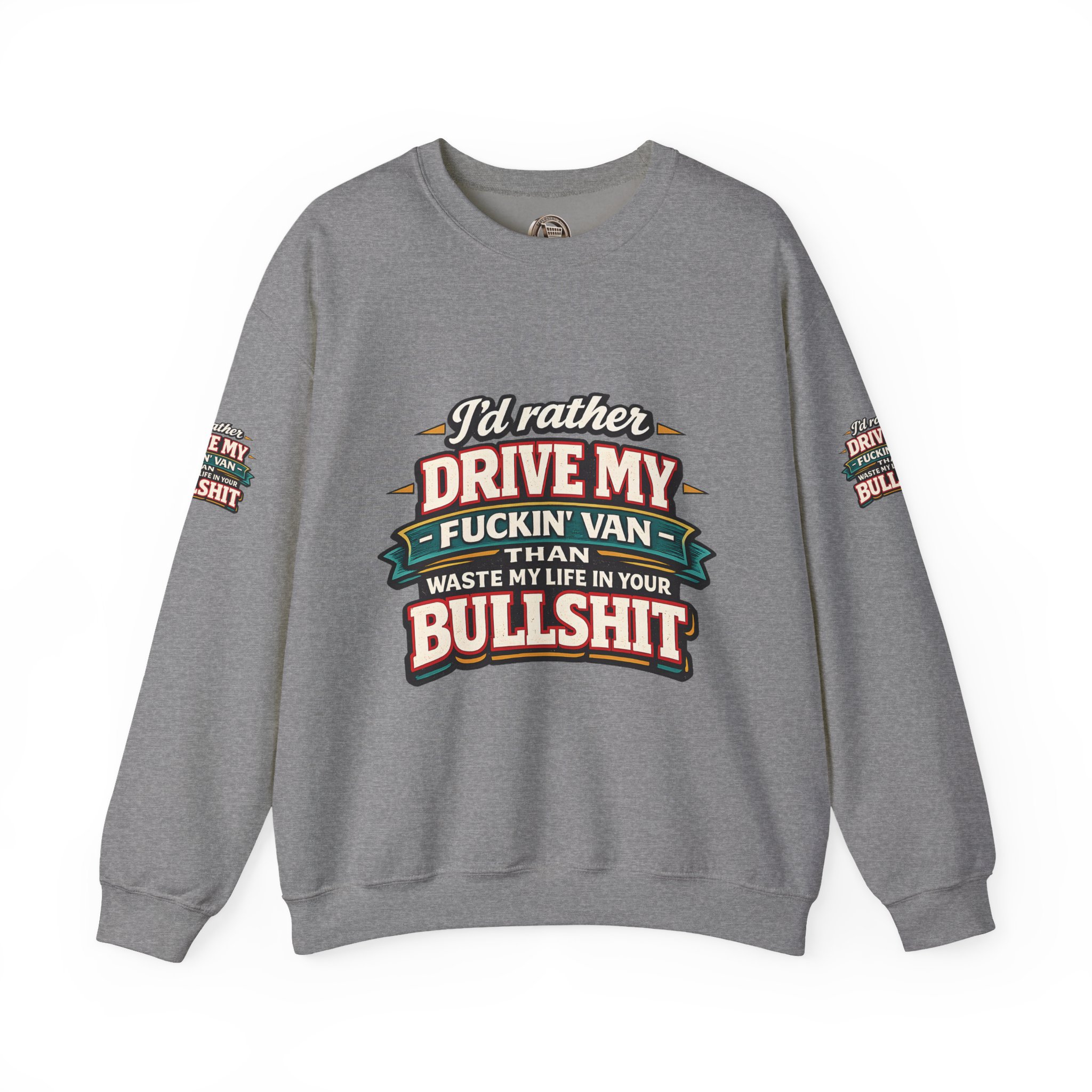 12009176799318767480_2048.jpeg Unisex Heavy Blend™ Crewneck Sweatshirt — "I´d Rather Drive My Fucking Van" Design F**K-Line
