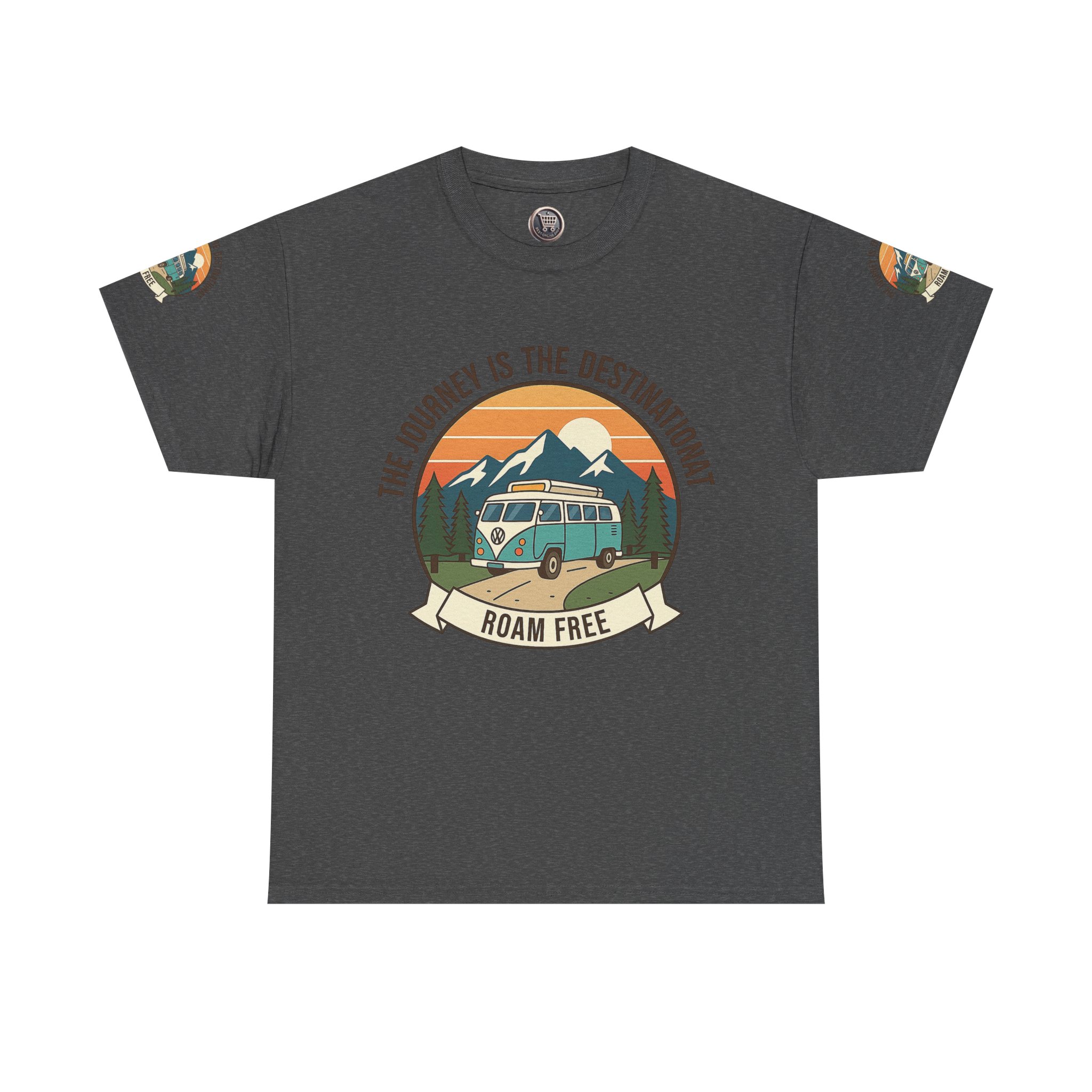 Unisex Heavy Cotton Tee — "The Journey Is The Destination" Roam Free Travel Shirt