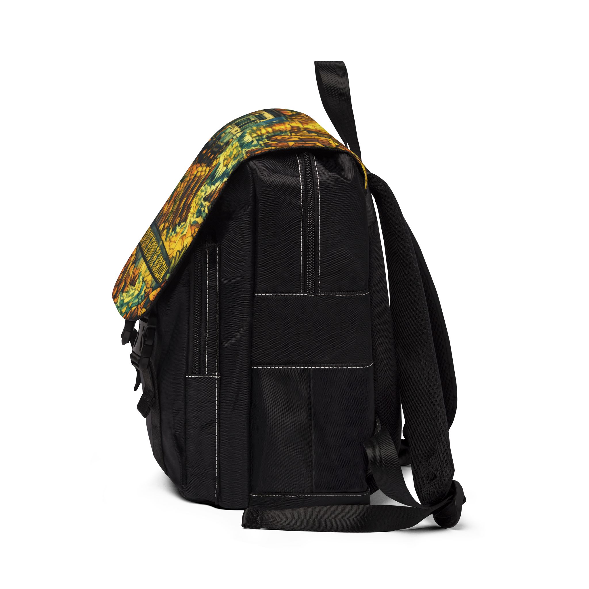 Unisex Casual Shoulder Backpack — "Explore Beyond The Horizon" Design Cubic-Line