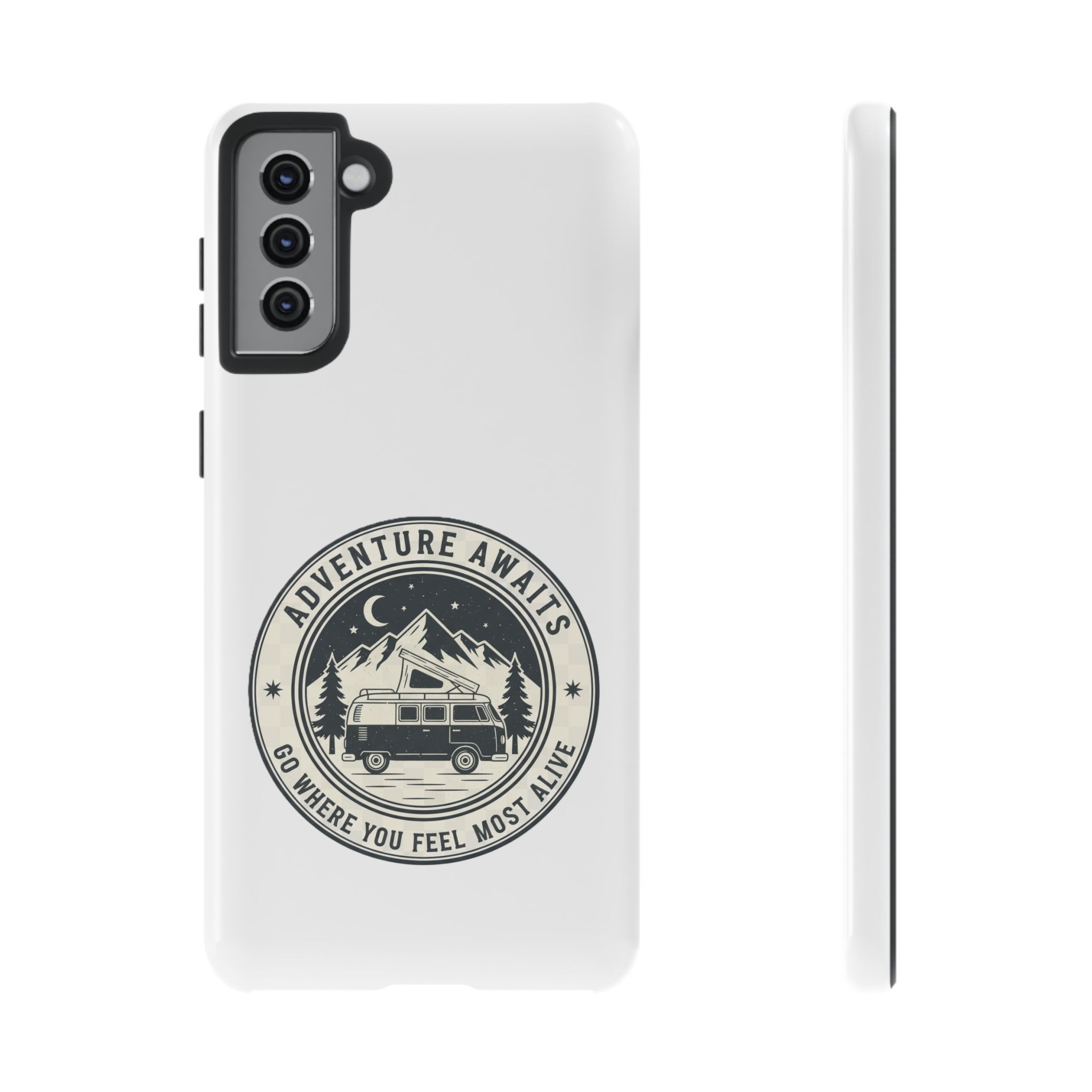 Phone Case — "Adventure Awaits-Go Where You Feel Most Alive" Camper Van Design