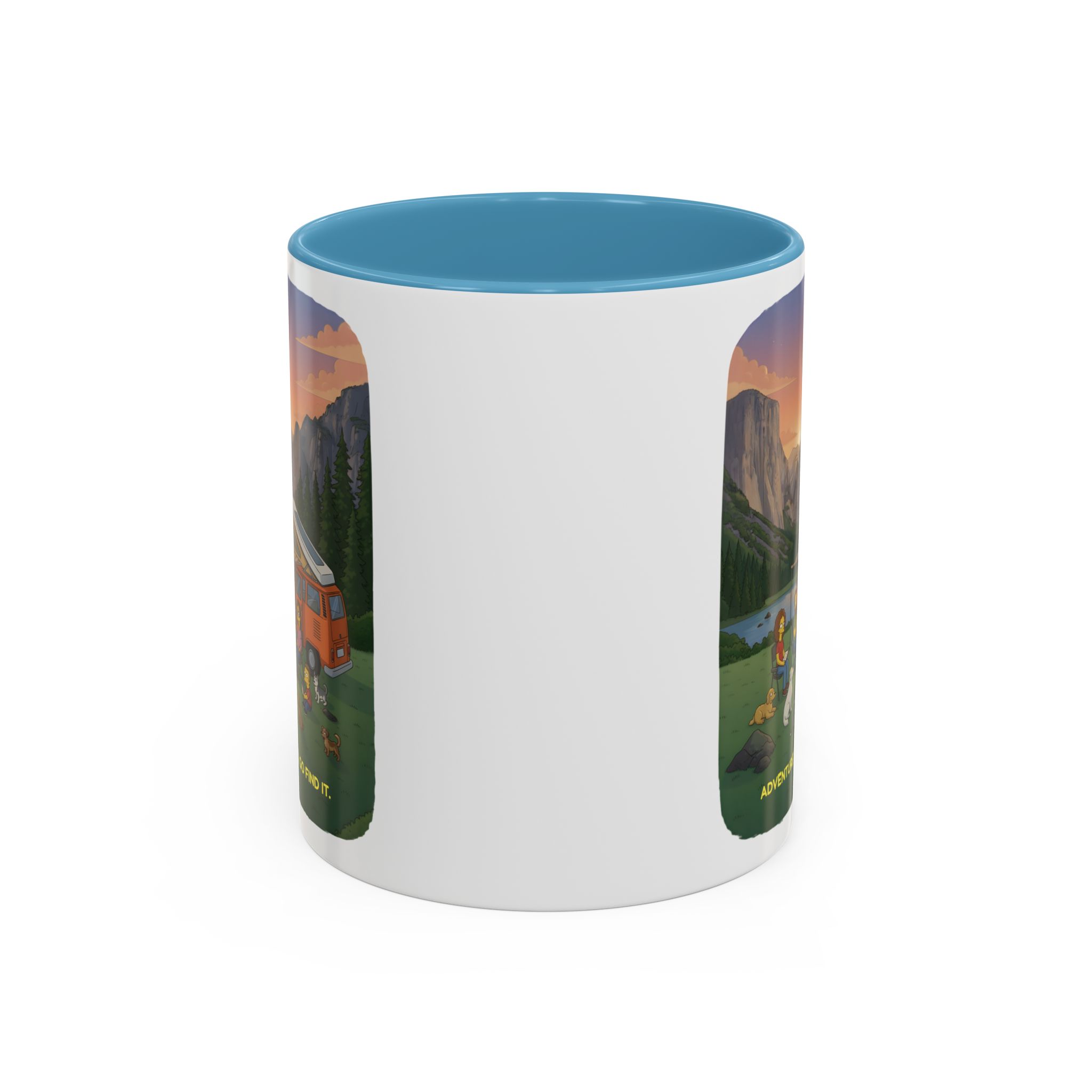 Accent Coffee Mug (11, 15oz) — "Adventure Awaits-Go Find It"" Design Sitcom-Line