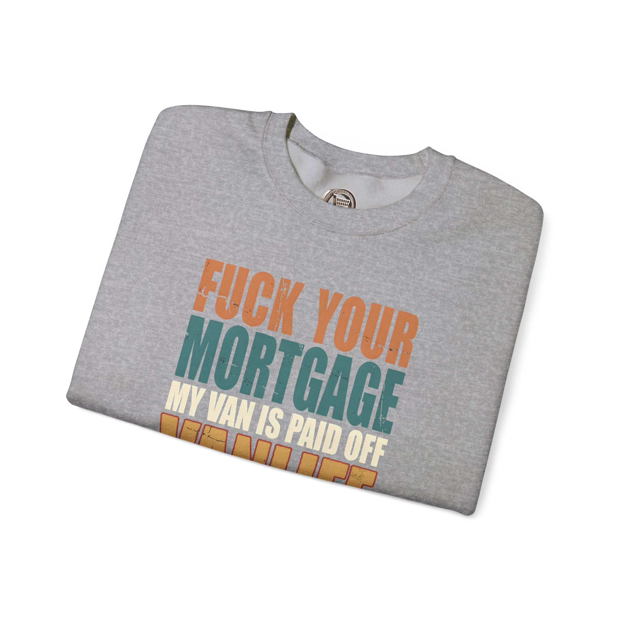 Unisex Heavy Blend™ Crewneck Sweatshirt — "Fuck Your Mortgage" Design F**K-Line