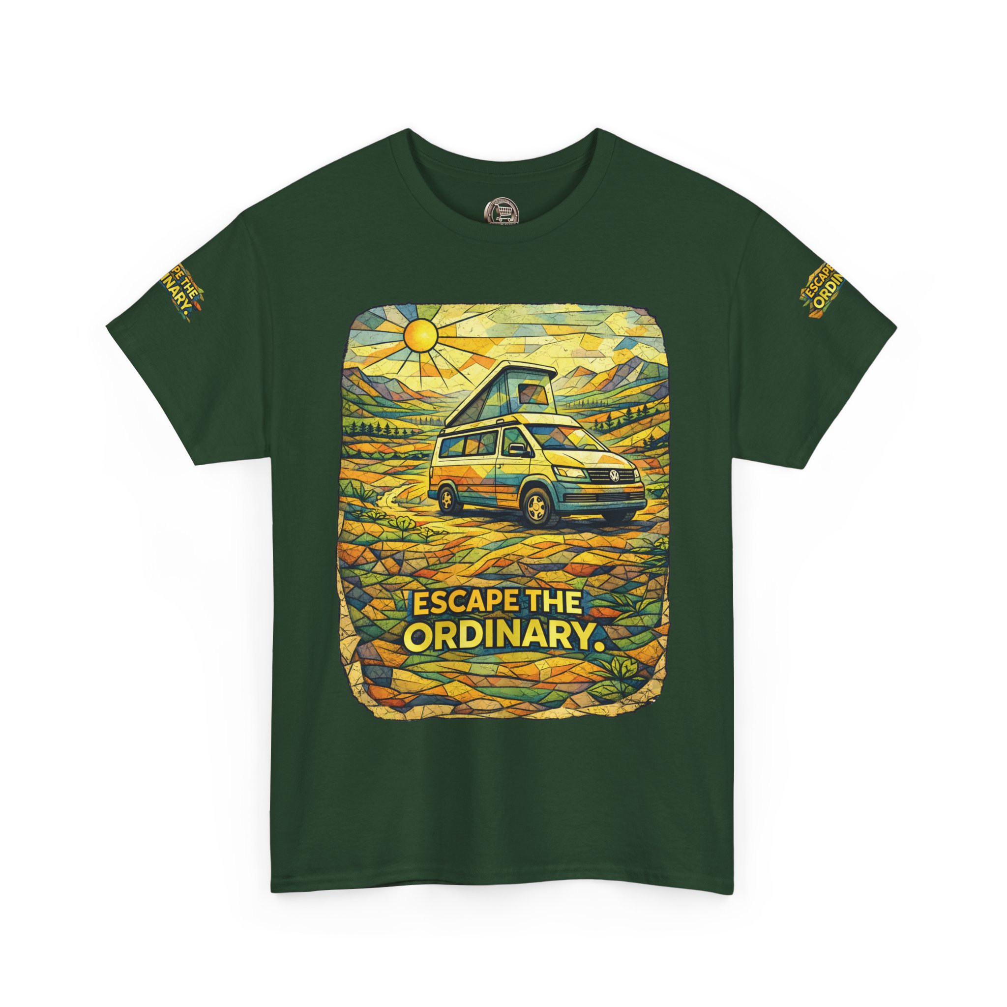 12060111703082148795_2048.jpeg Unisex Heavy Cotton Tee — "Escape The Ordinary" Design Cubic-Line