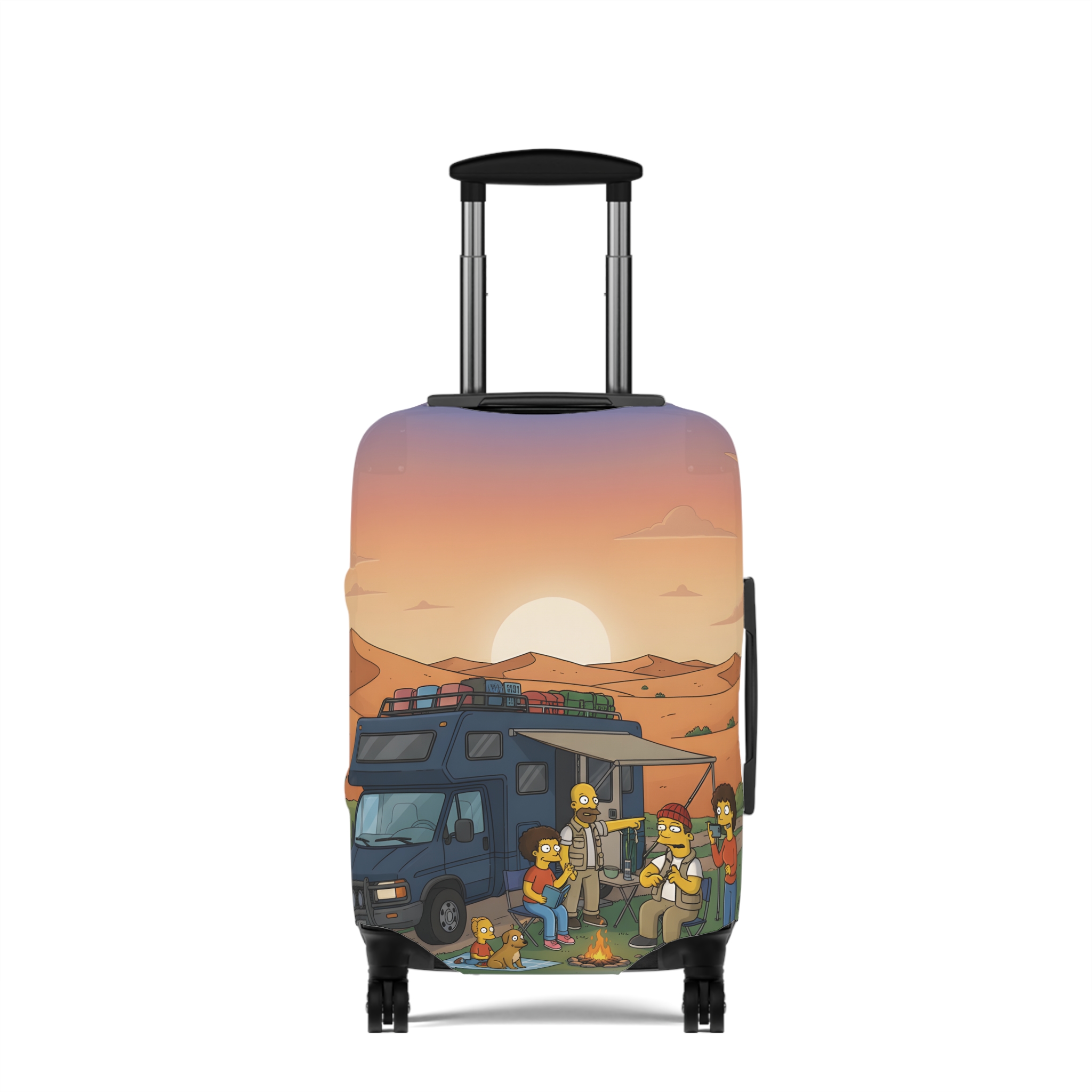Luggage Cover — Adventure Camper Sketch Travel Suitcase(Design Sitcom-Line)