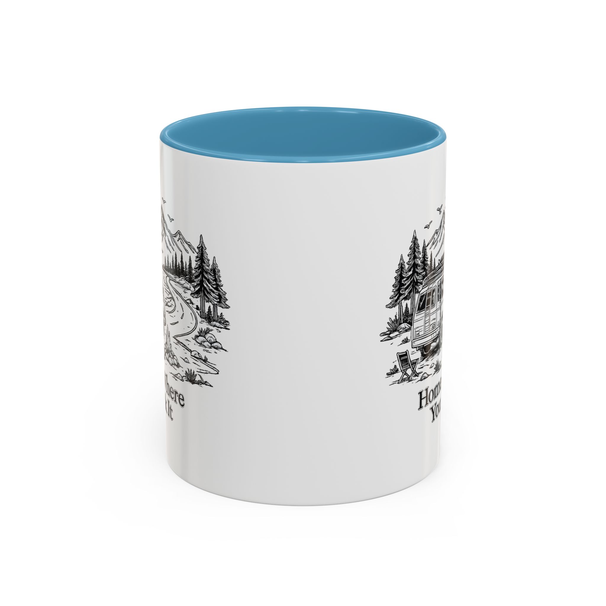 Accent Coffee Mug (11, 15oz) — "Home Is Where You Park It" Design Minimal-Line