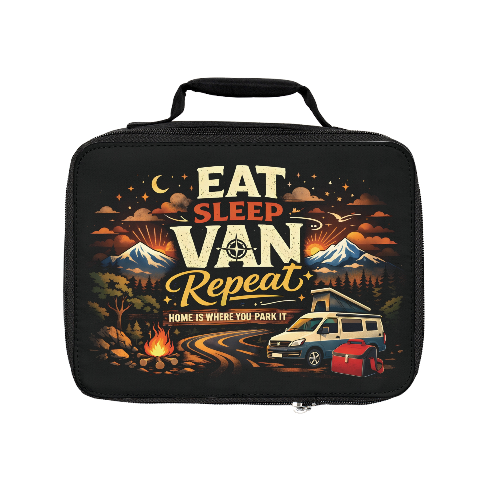 Adventure Lunch Bag — "Eat Sleep Van Repeat" Adventure Camper Lunchbox