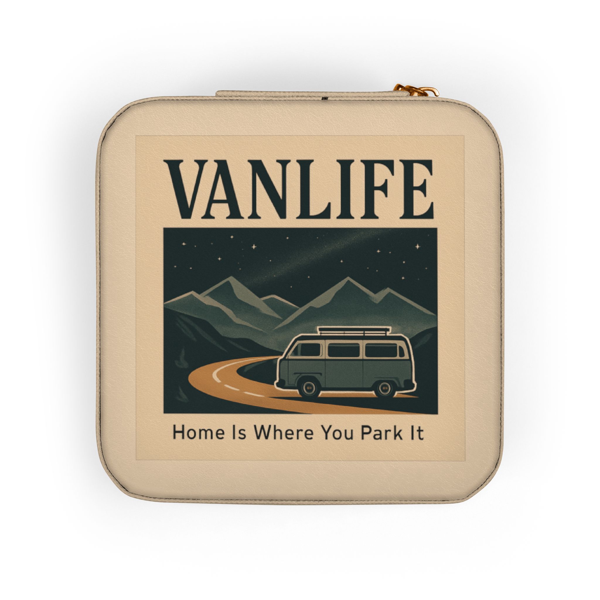 "NEW" Vanlife Jewelry Travel Case – ("Home Is Where You Park It -But The View keep Changing”) Compact Ring & Earring Organizer ("Home Is Where You Park It -But The View keep Changing”)