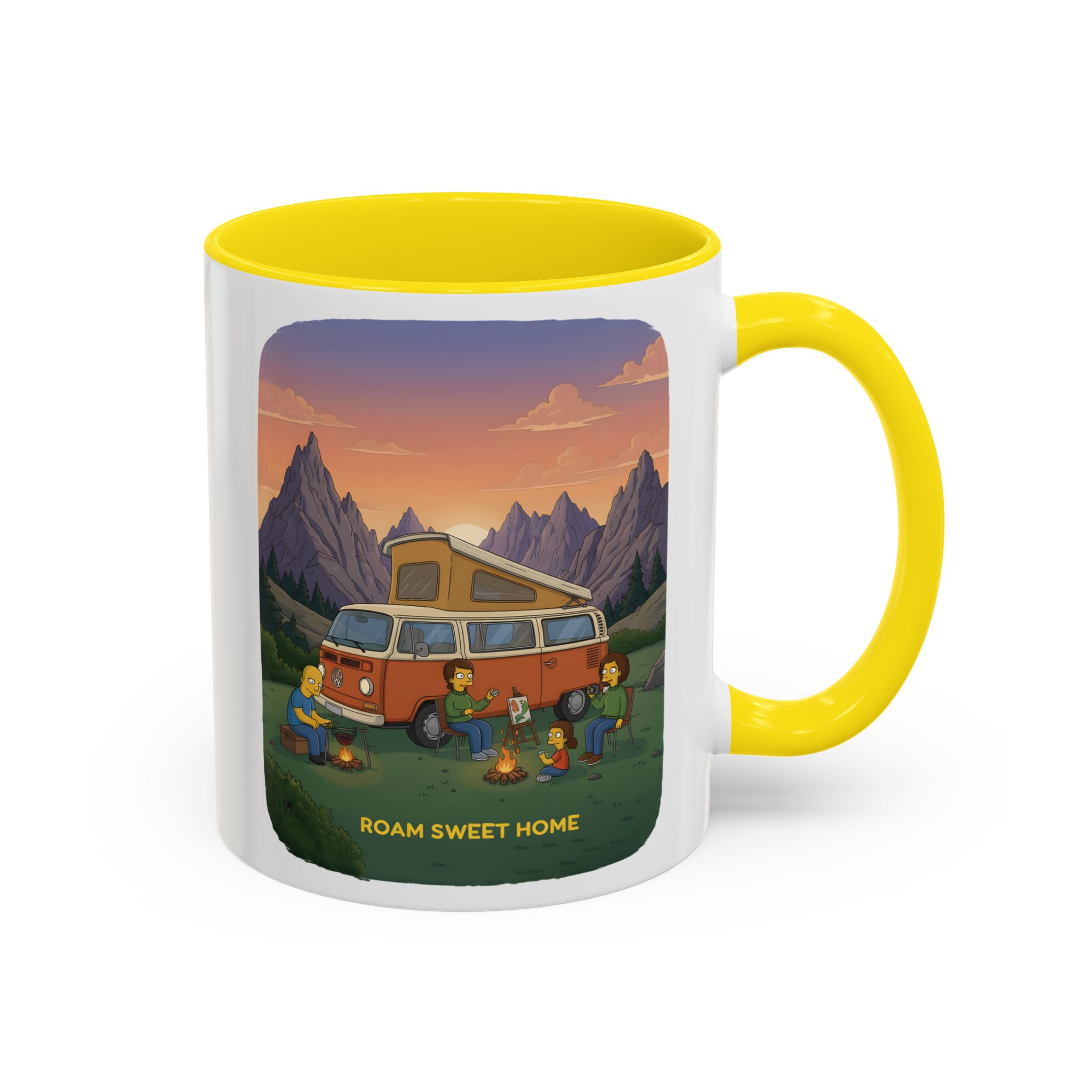 Accent Coffee Mug (11, 15oz) — "Roam Sweet Home" Design Sitcom-Line