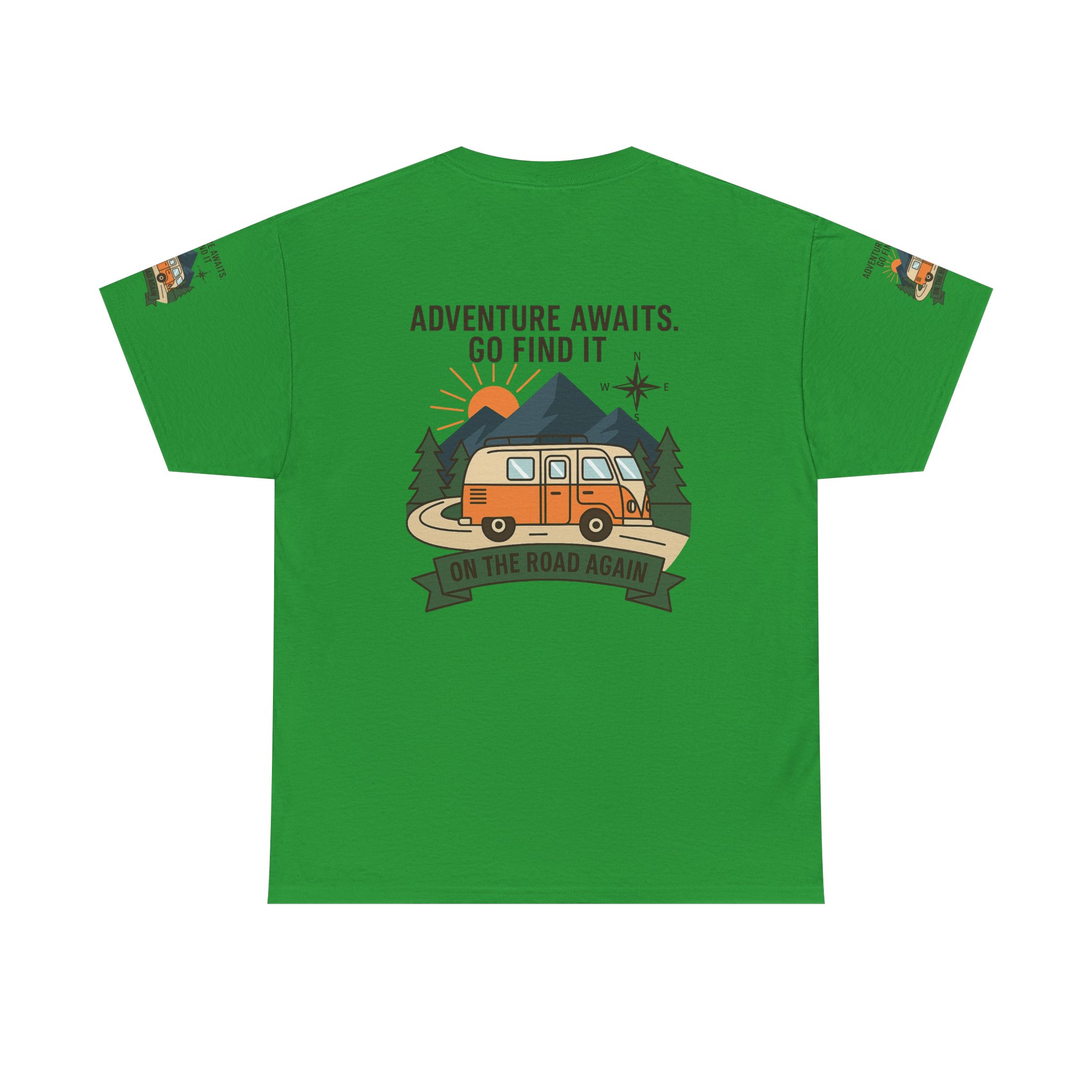 12080562635771633857_2048.jpeg Unisex Heavy Cotton Tee — 'Adventure Awaits. Go Find It' Camper Van T‑Shirt