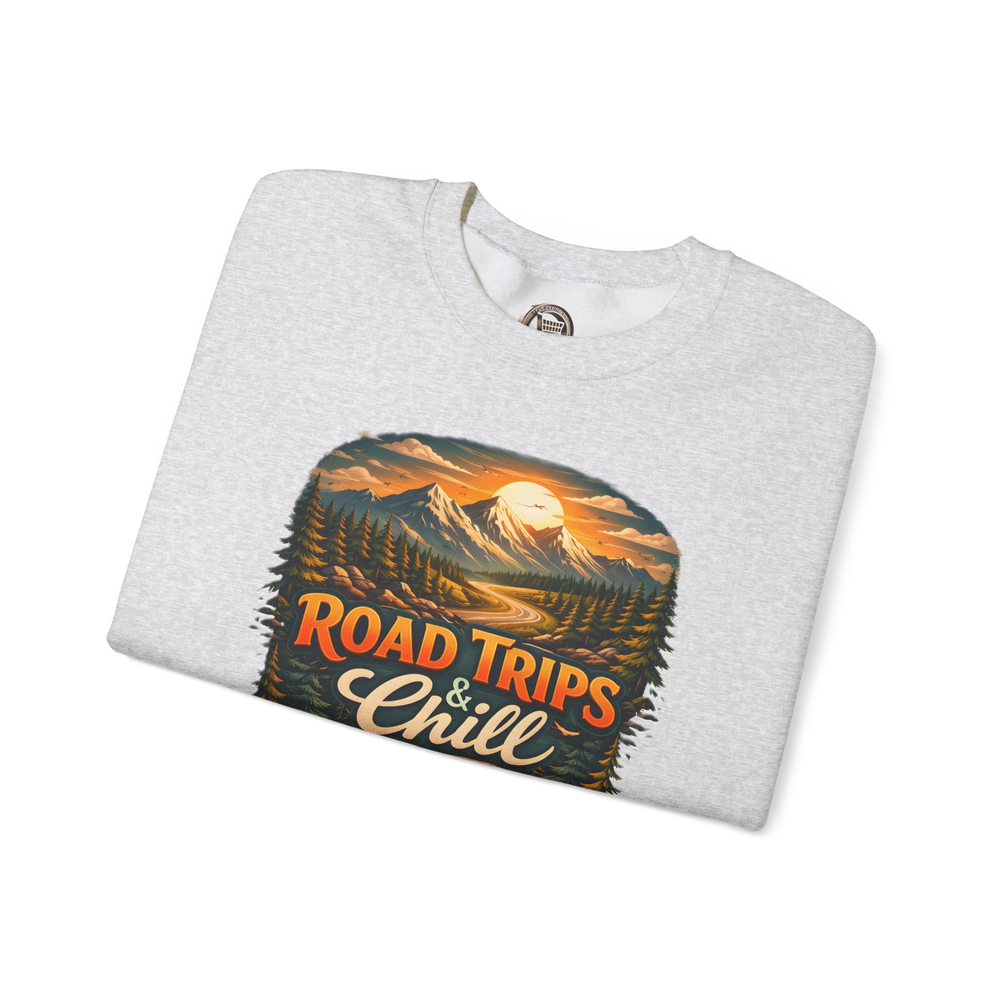 12085249930474028978_2048-1.jpeg Unisex Heavy Blend™ Crewneck Sweatshirt — "Road Trips & Chill" Design Scenic-Line