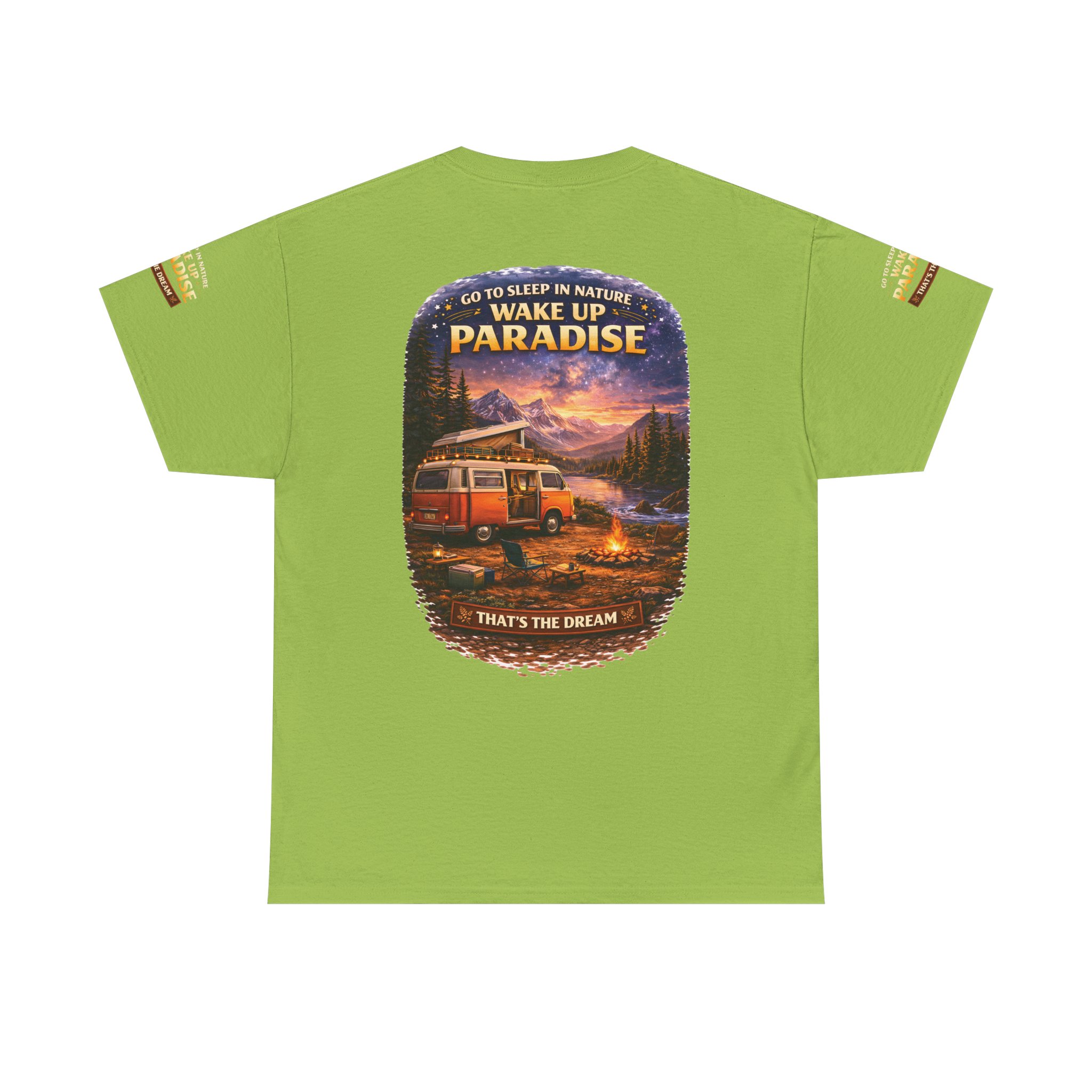 Unisex Heavy Cotton Tee — "Go Sleep In Nature" Design Scenic-Line