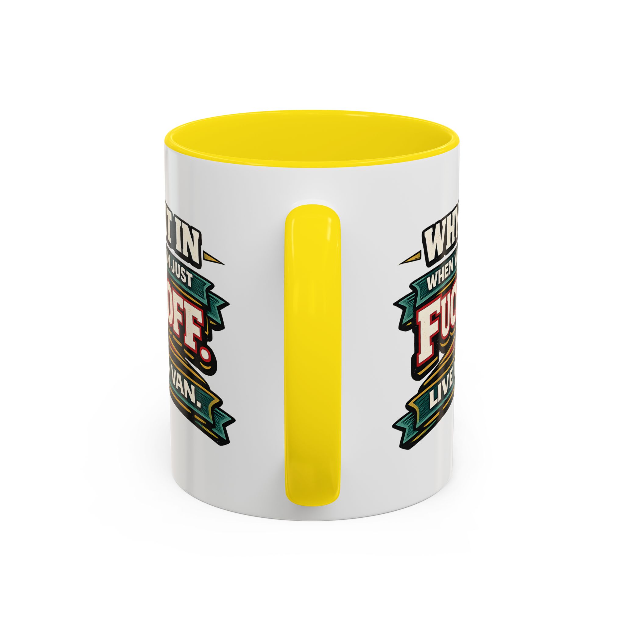 Accent Coffee Mug (11, 15oz) — "Why Fit In" Design F**K-Line