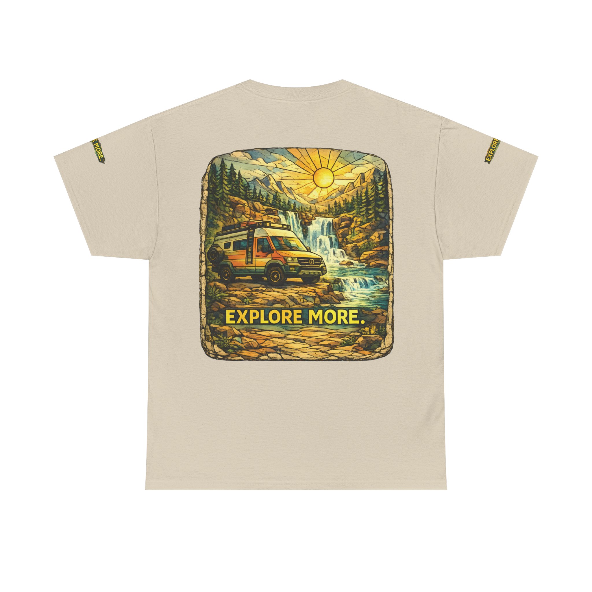 Unisex Heavy Cotton Tee — "Explore More" Design Cubic-Line