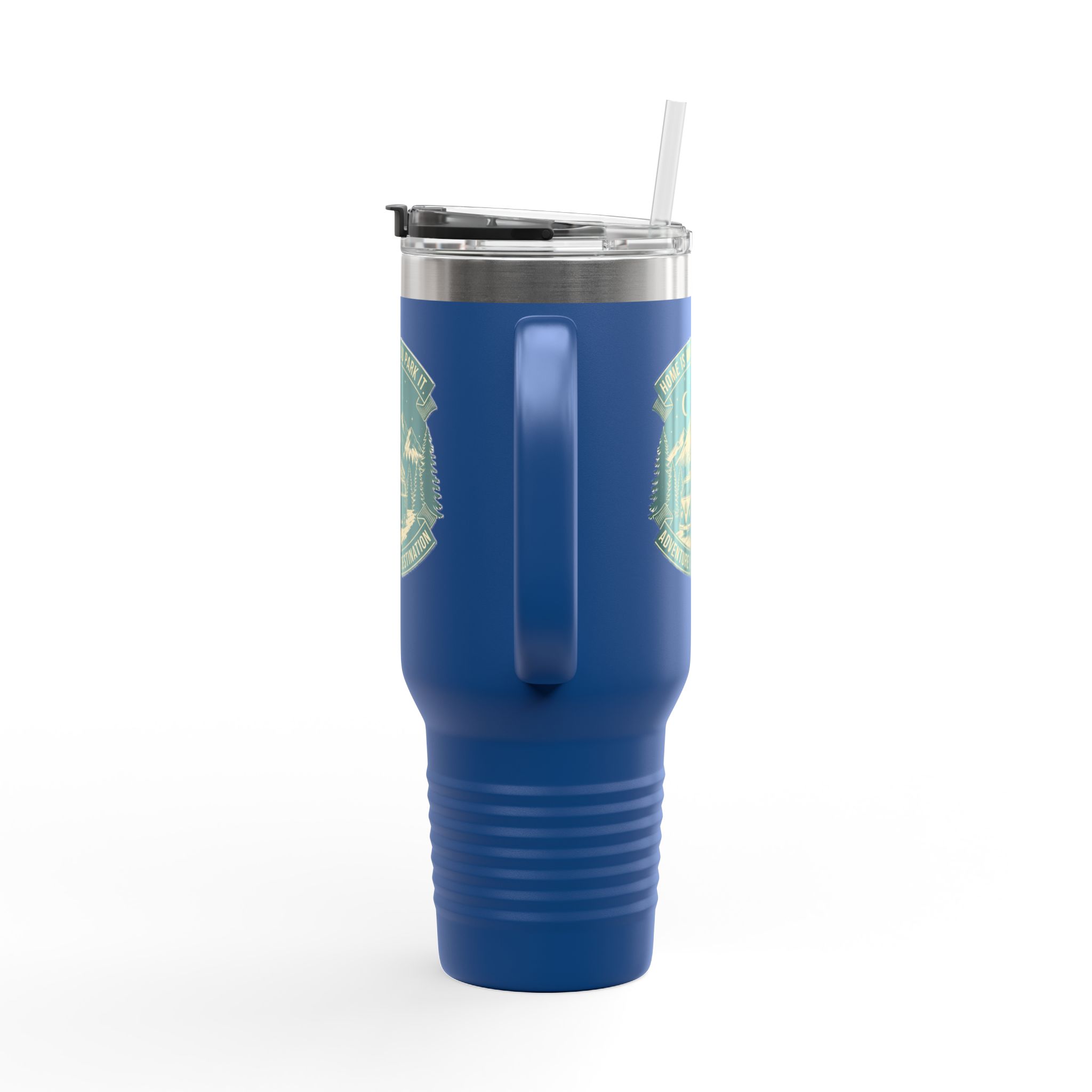 Insulated Travel Mug - "Home Is Where You Park It-Adventure is the destination" (40oz) – Retro Camper Design, Keep Drinks Hot or Cold