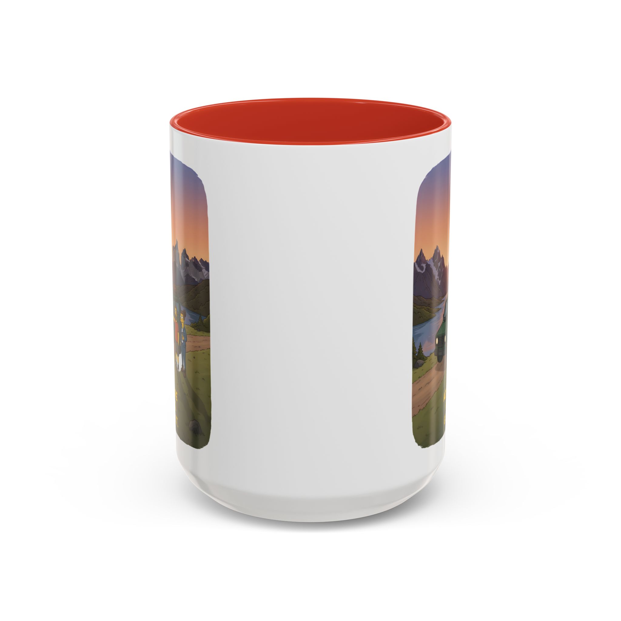Accent Coffee Mug (11, 15oz) — "Adventure Awaits-Go Find It" Design Sitcom-Line