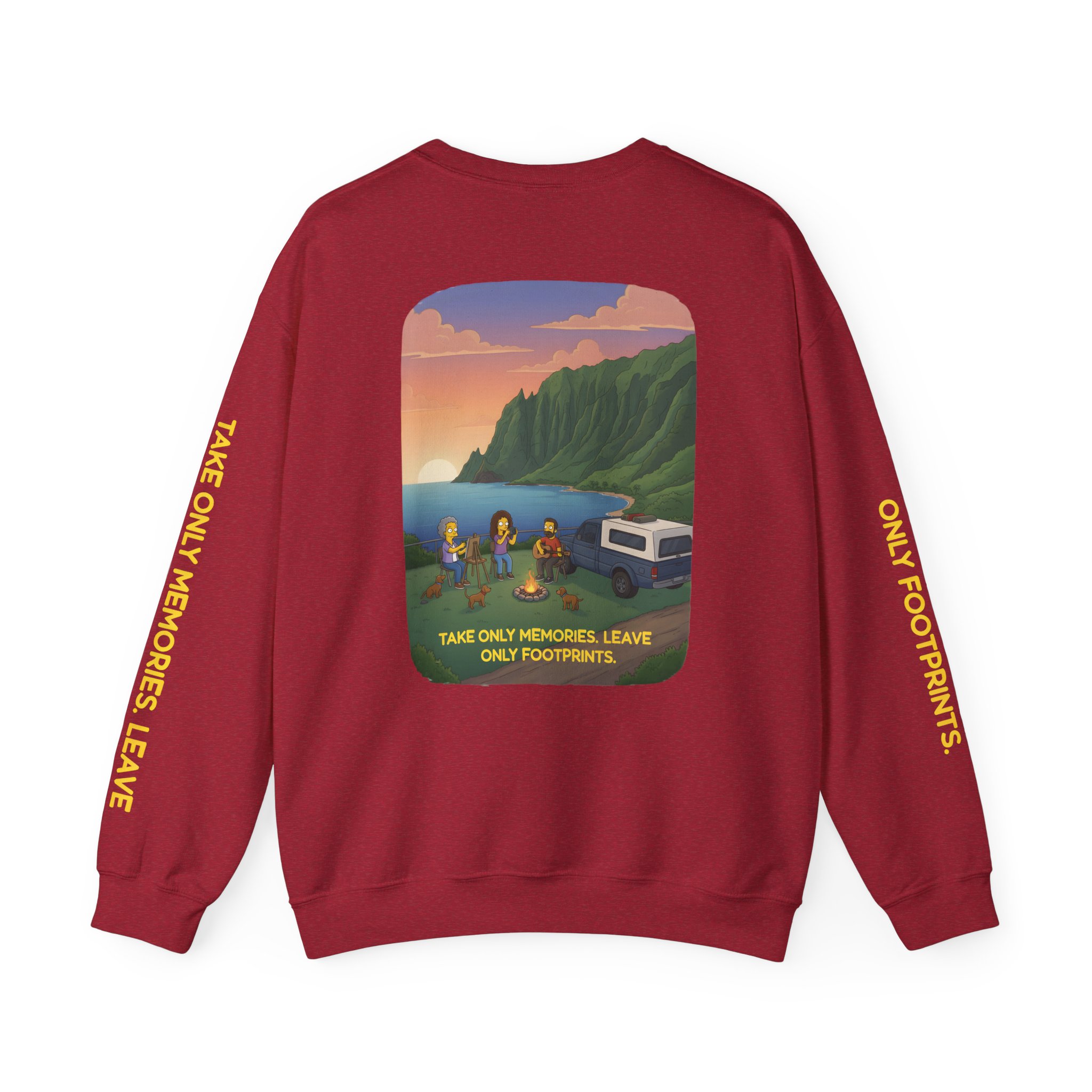Unisex Heavy Blend™ Crewneck Sweatshirt — "Take Only Memories-Leave Only Footprints" Design Sitcom-Line