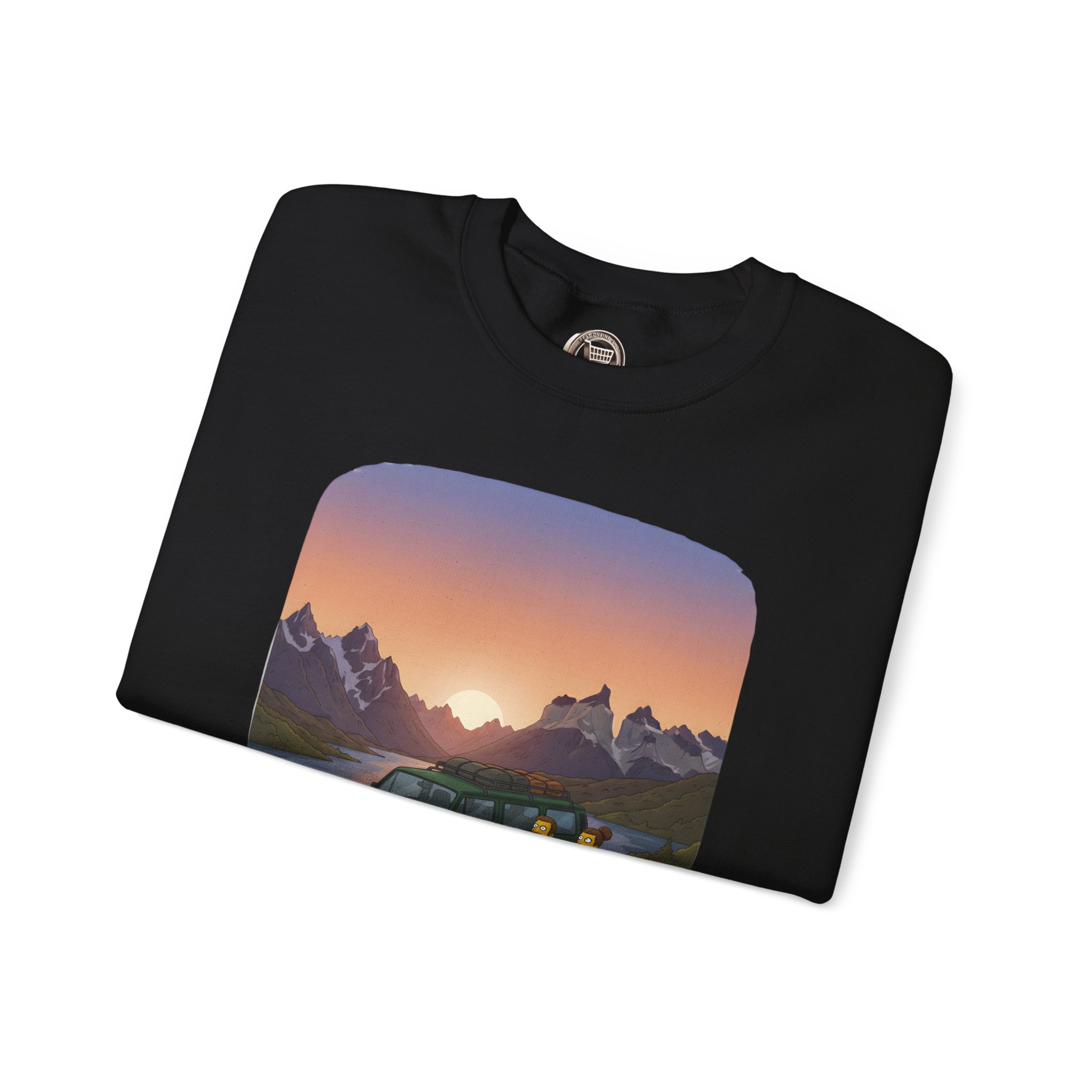 Unisex Heavy Blend™ Crewneck Sweatshirt — "Adventure Awaits-Go Find It" Design Sitcom-Line