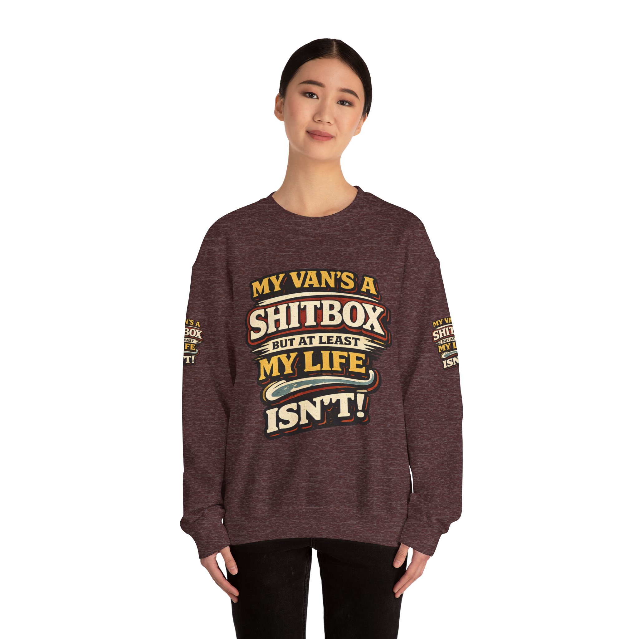 12120734016434941872_2048.jpeg Unisex Heavy Blend™ Crewneck Sweatshirt — "My Van`s A Shitbox" Design F**K-Line