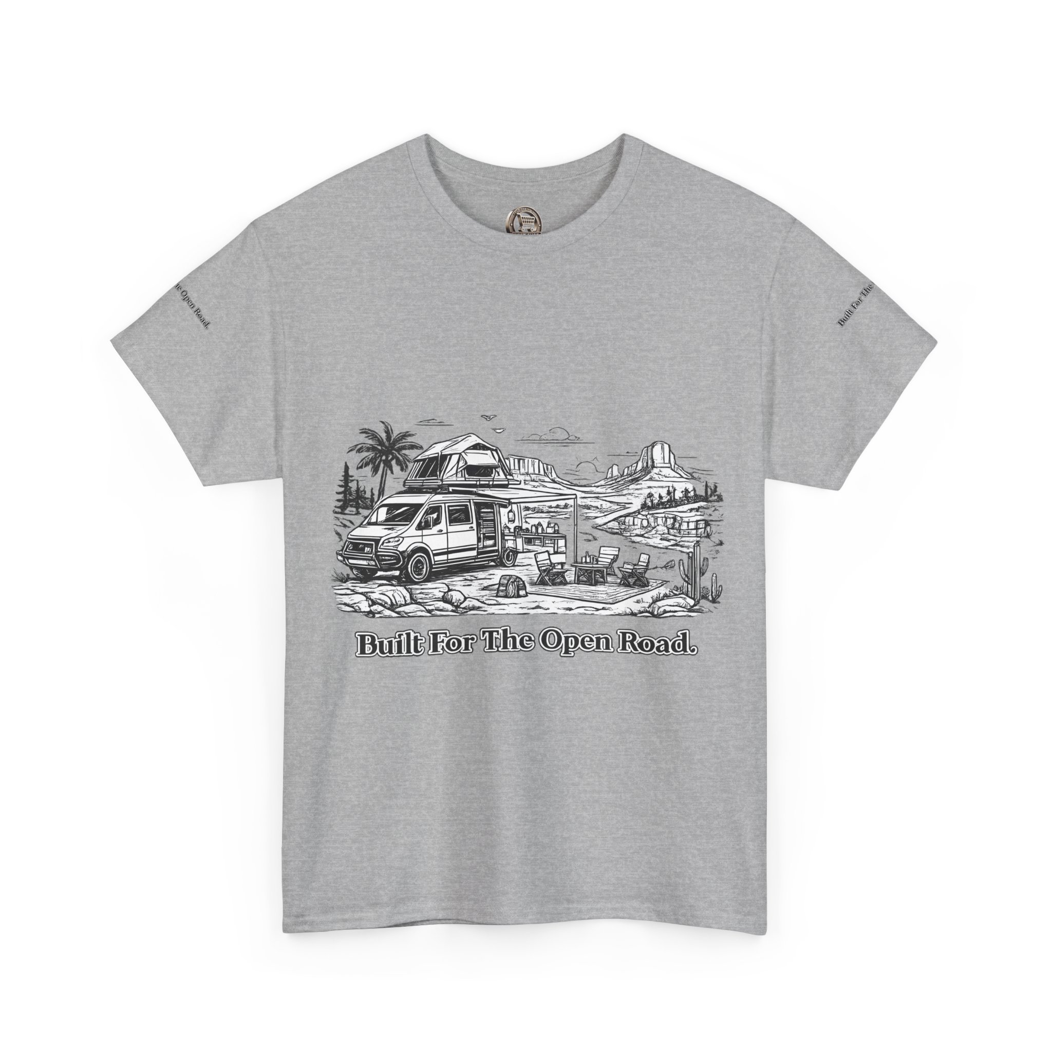 12124715555784483501_2048.jpeg Unisex Heavy Cotton Tee — "Built For The Open Road" Design Minimal-Line