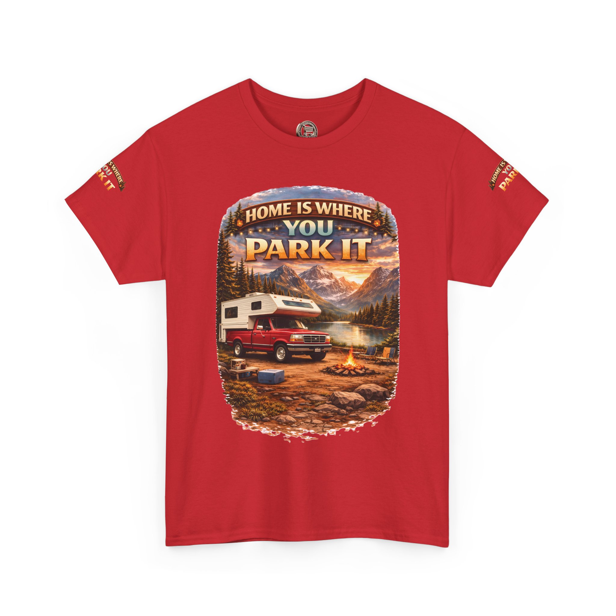 12143422797766188945_2048.jpeg Unisex Heavy Cotton Tee — "Home Is Where You Park It" Design Scenic-Line