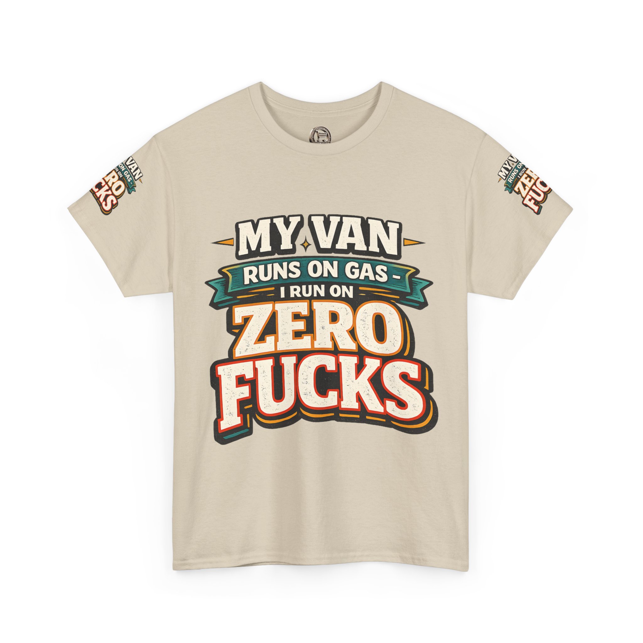 Unisex Heavy Cotton Tee — "My Van Runs On Gas" Design F**K-Line