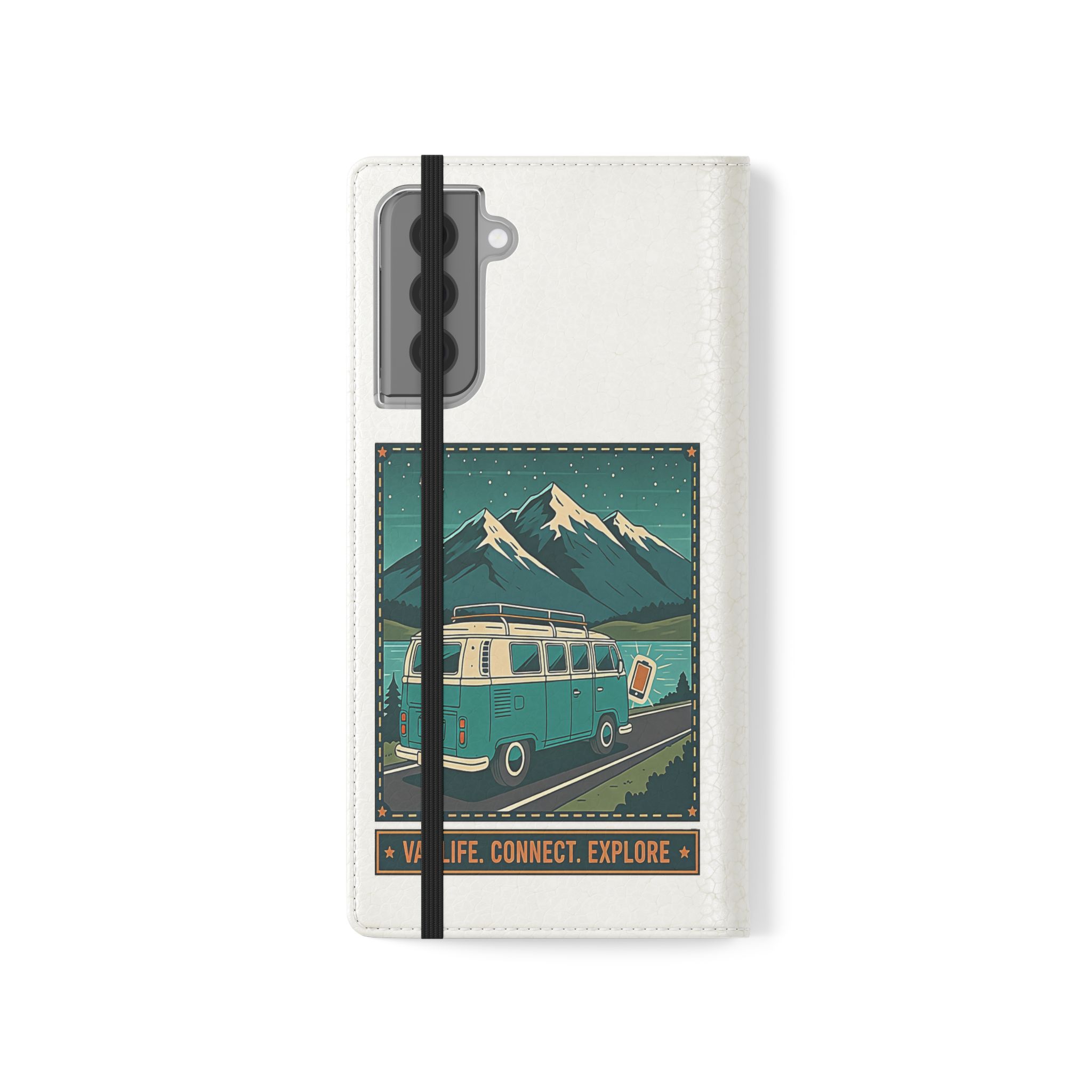 Flip Phone Case — “WiFi Where the Roam Is” Vanlife Wallet Case