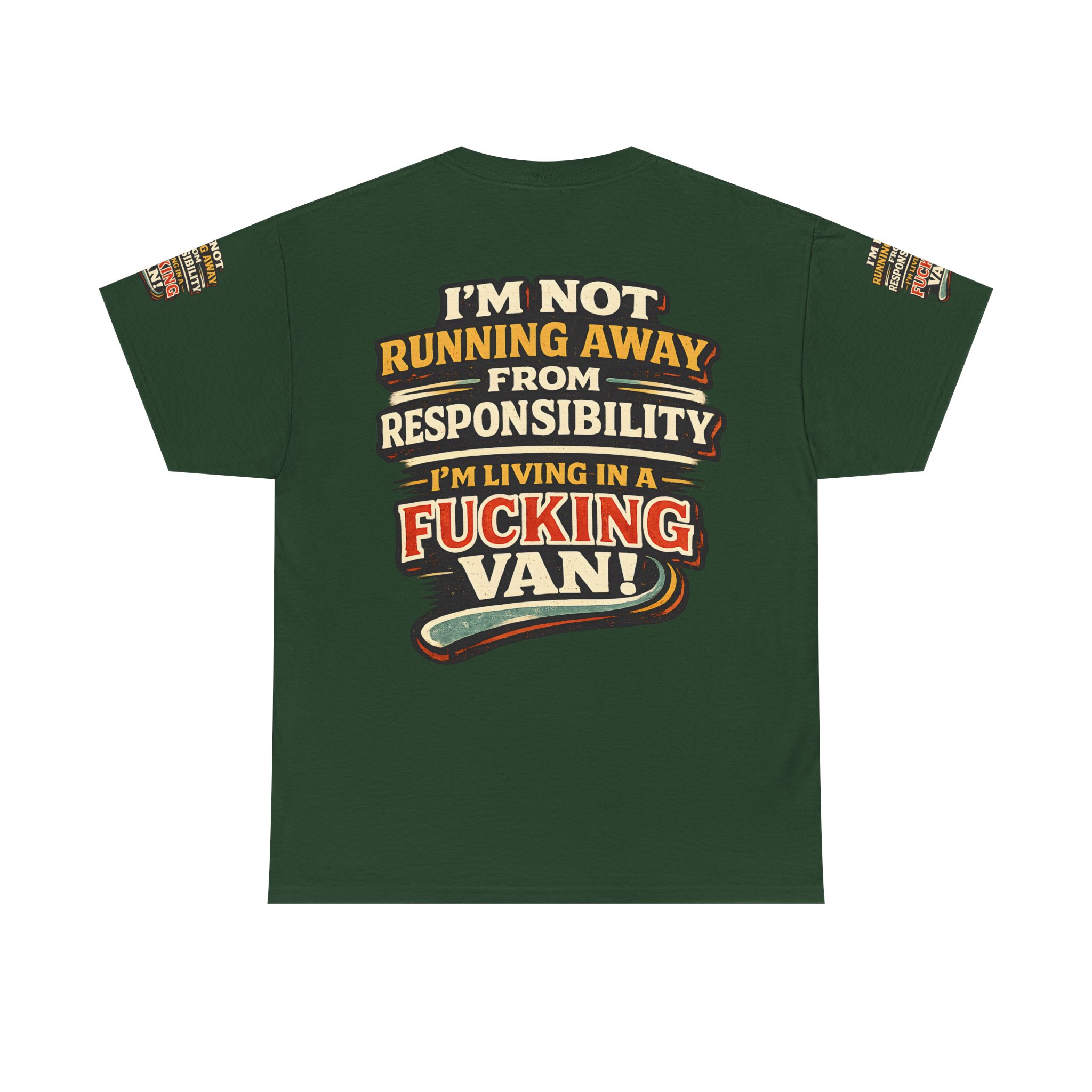 Unisex Heavy Cotton Tee — "I`m Not running Away" Design F**K-Line