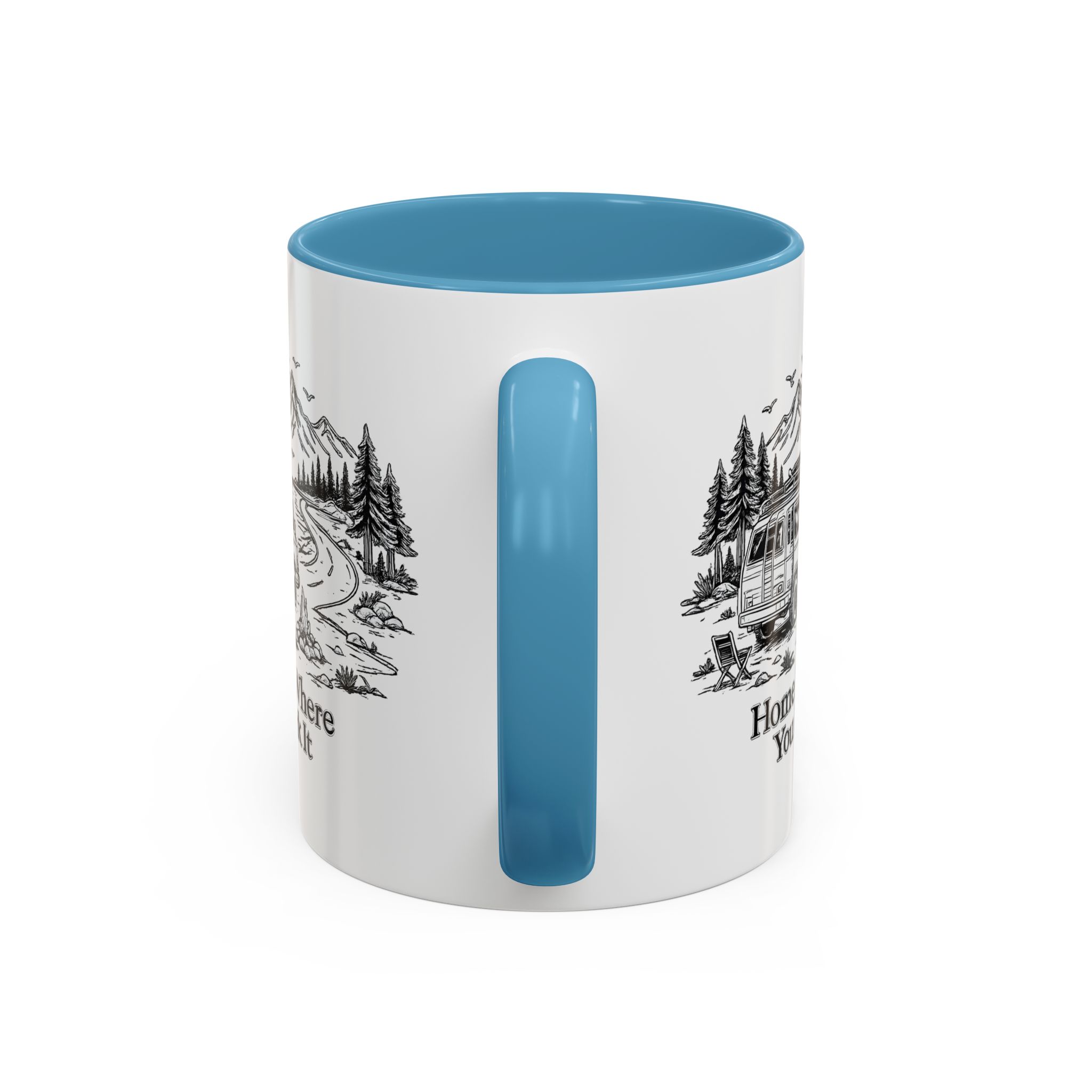 Accent Coffee Mug (11, 15oz) — "Home Is Where You Park It" Design Minimal-Line