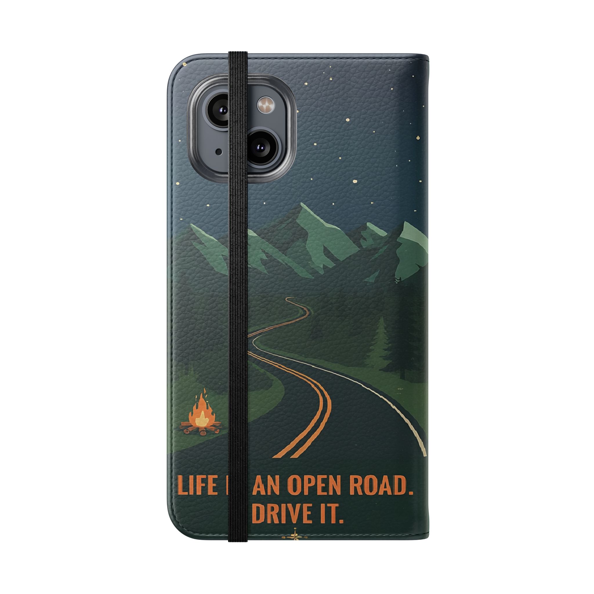 Flip Phone Case — "Roam More Worry Less - Life Is An Open Road" Phone Wallet