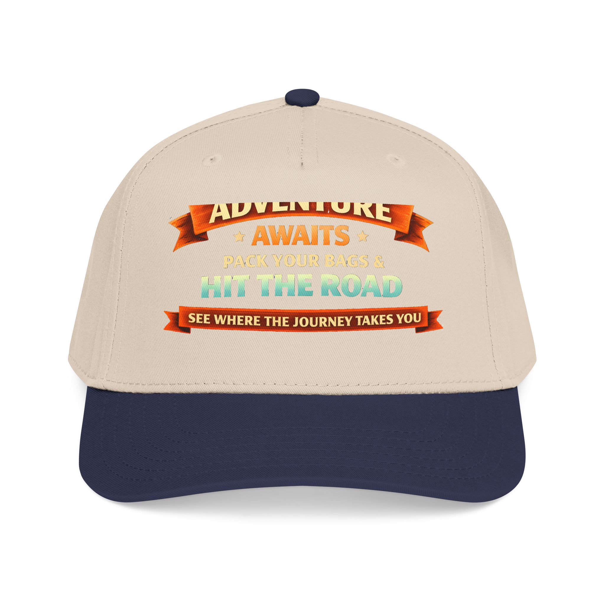 Baseball Cap - "Adventure Awaits-Pack Your Bags" Design Scenic-Line