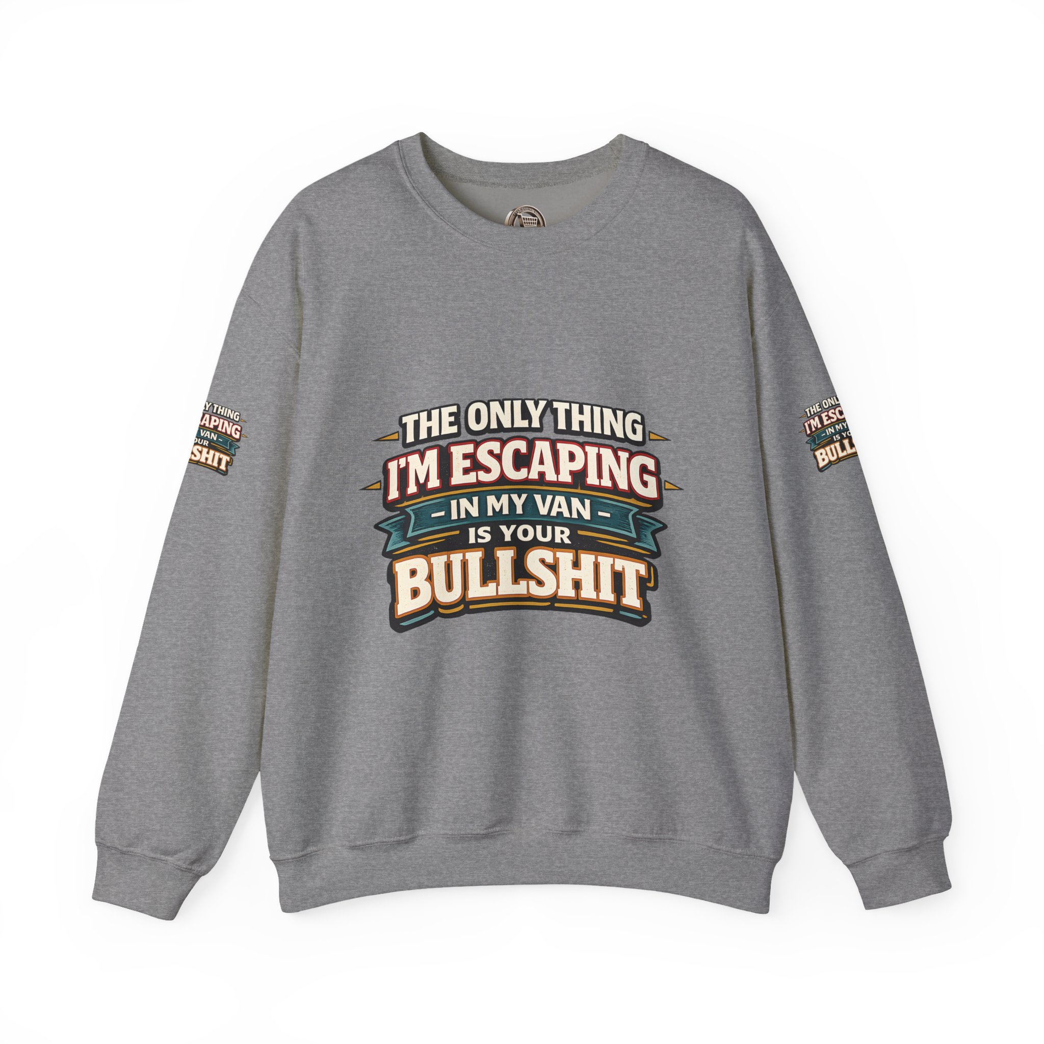 Unisex Heavy Blend™ Crewneck Sweatshirt — "The Only Thing I´m Escaping" Design F**K-Line