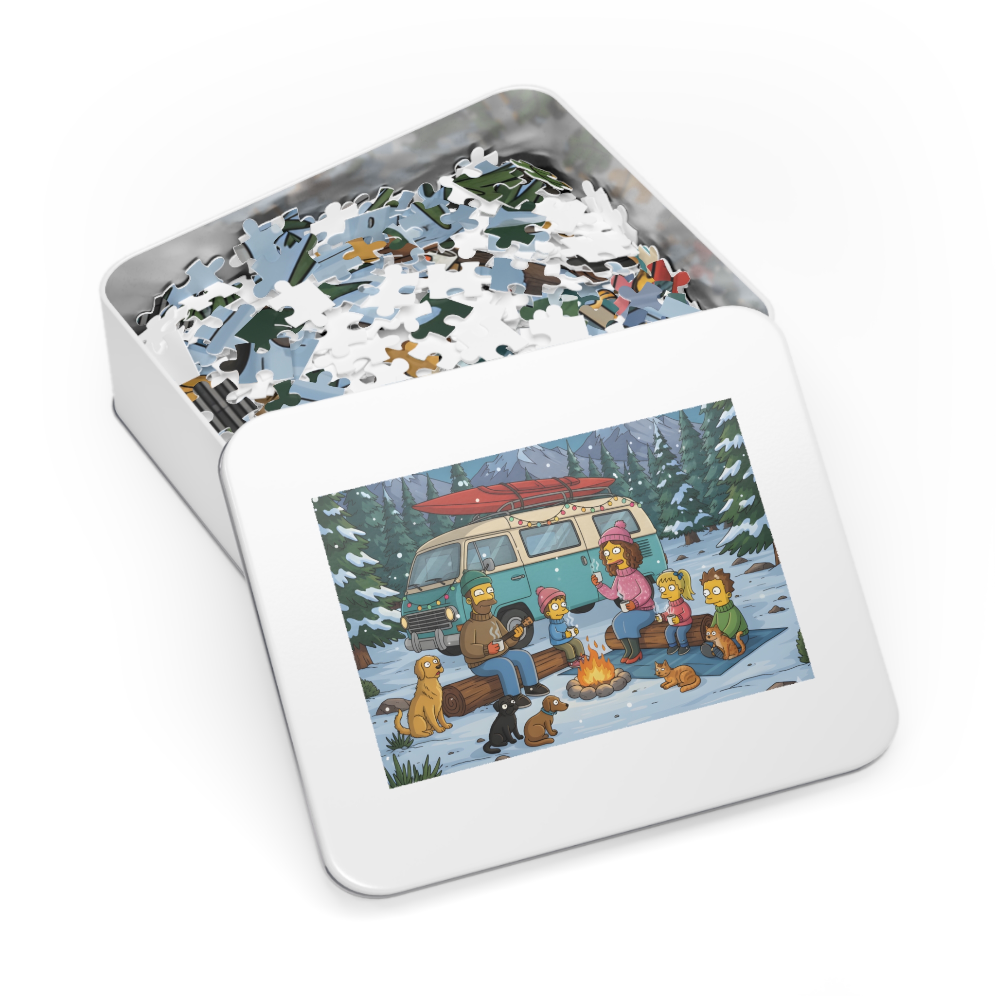 Jigsaw Puzzle with Tin — Scenic Jigsaw for Cozy Holidays