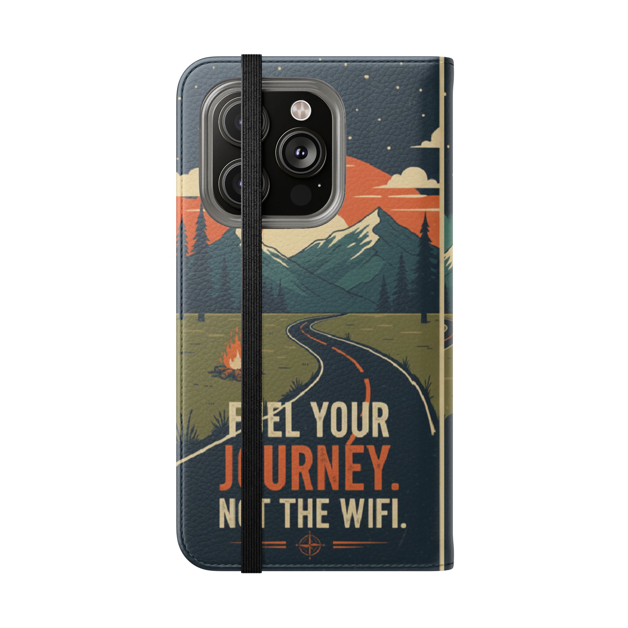 Flip Phone Case — "Fuel Your Journey, Not the Wifi" Wallet Cover